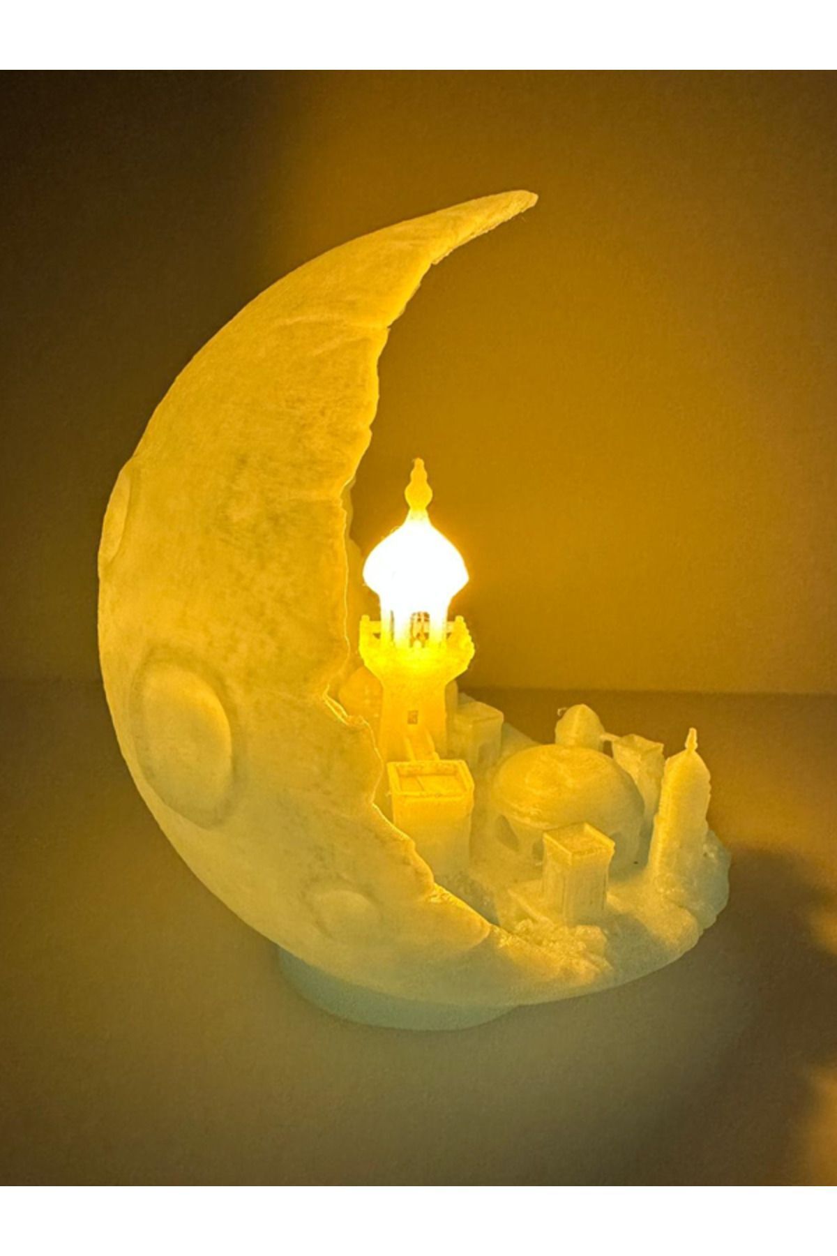 SerenityHaven Ay Şehri Dekoratif Fosforlu Gece Lambası