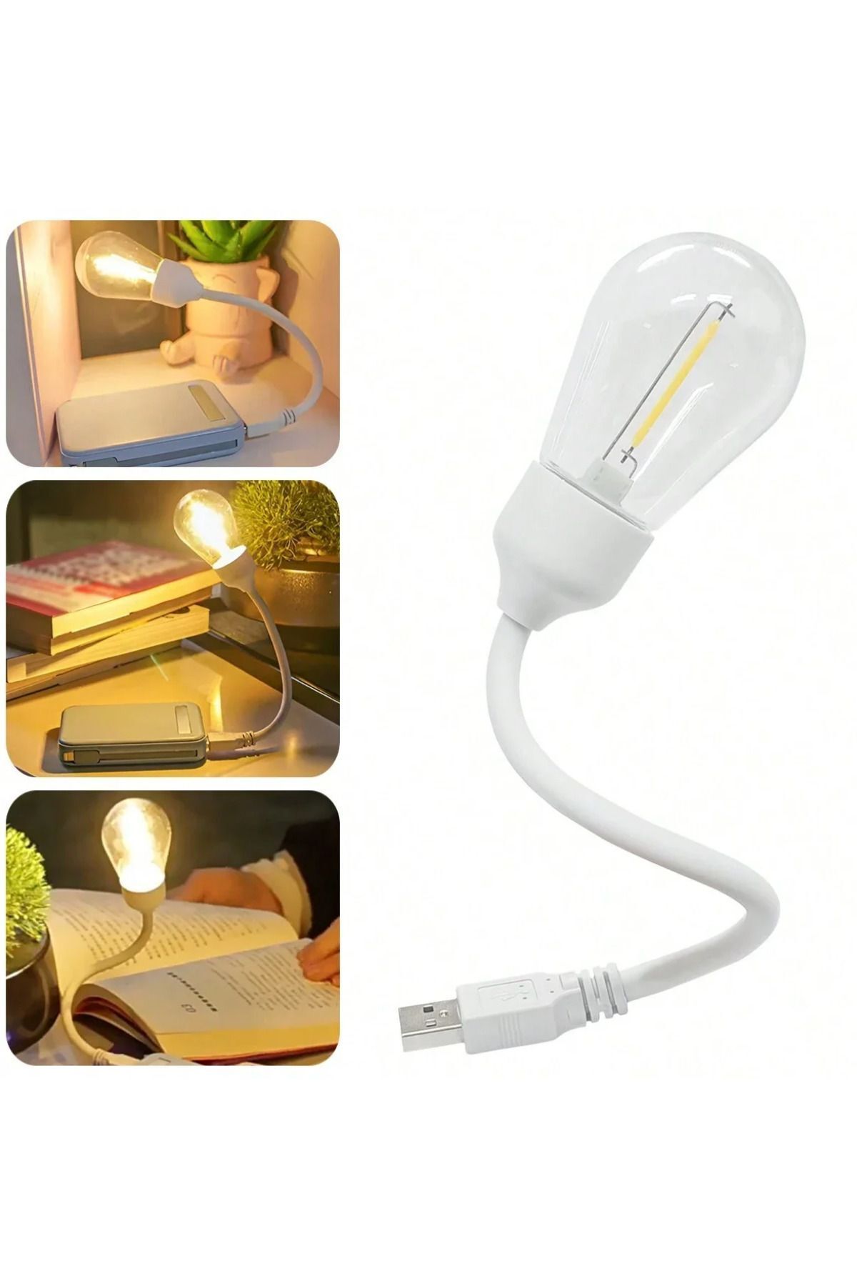 SerenityHaven Kitap Okuma/Kamp Işığı/Gece Lambası Retro Otantik Usb Girişli Lamba Kırılmaz Lamba