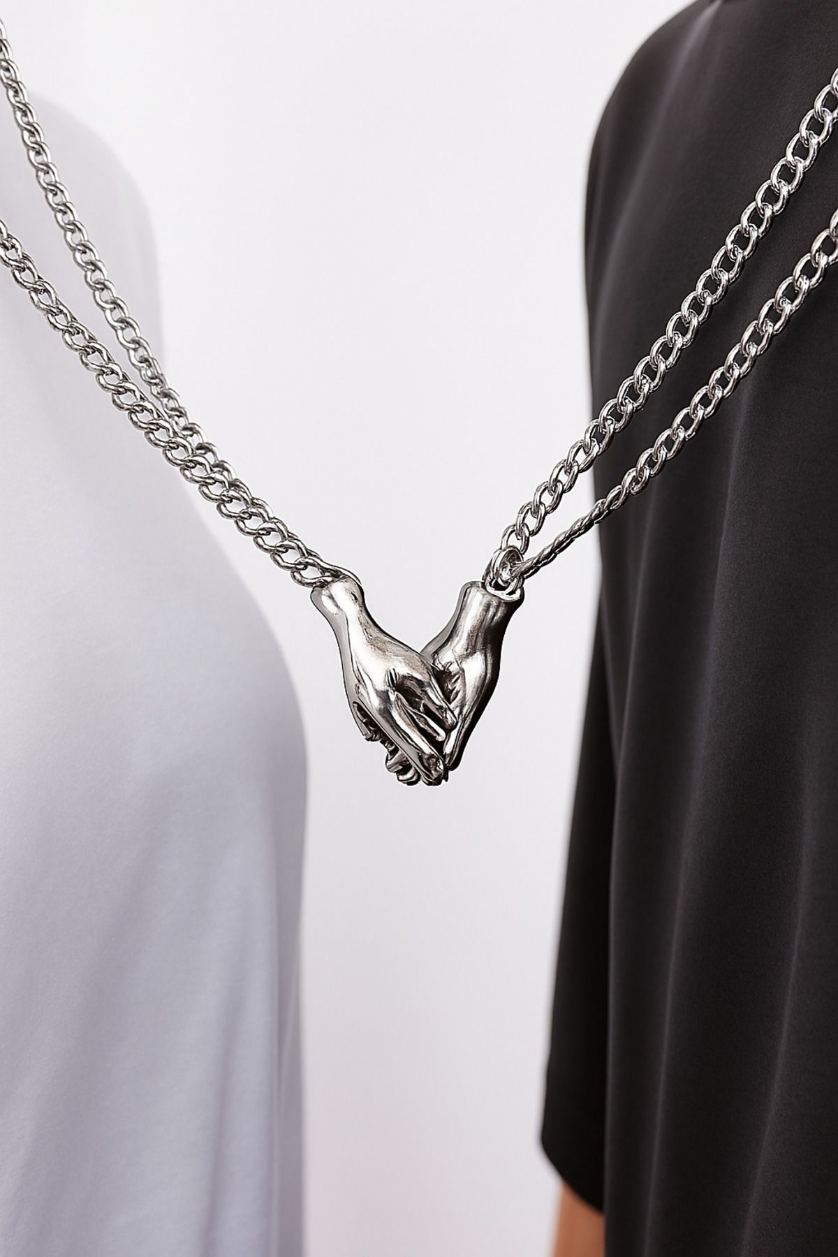 TAYEM 2'li Çift El Figürlü Kolye Metal, Çift, Arkadaş, Couple, Best Friends Metal Kolye