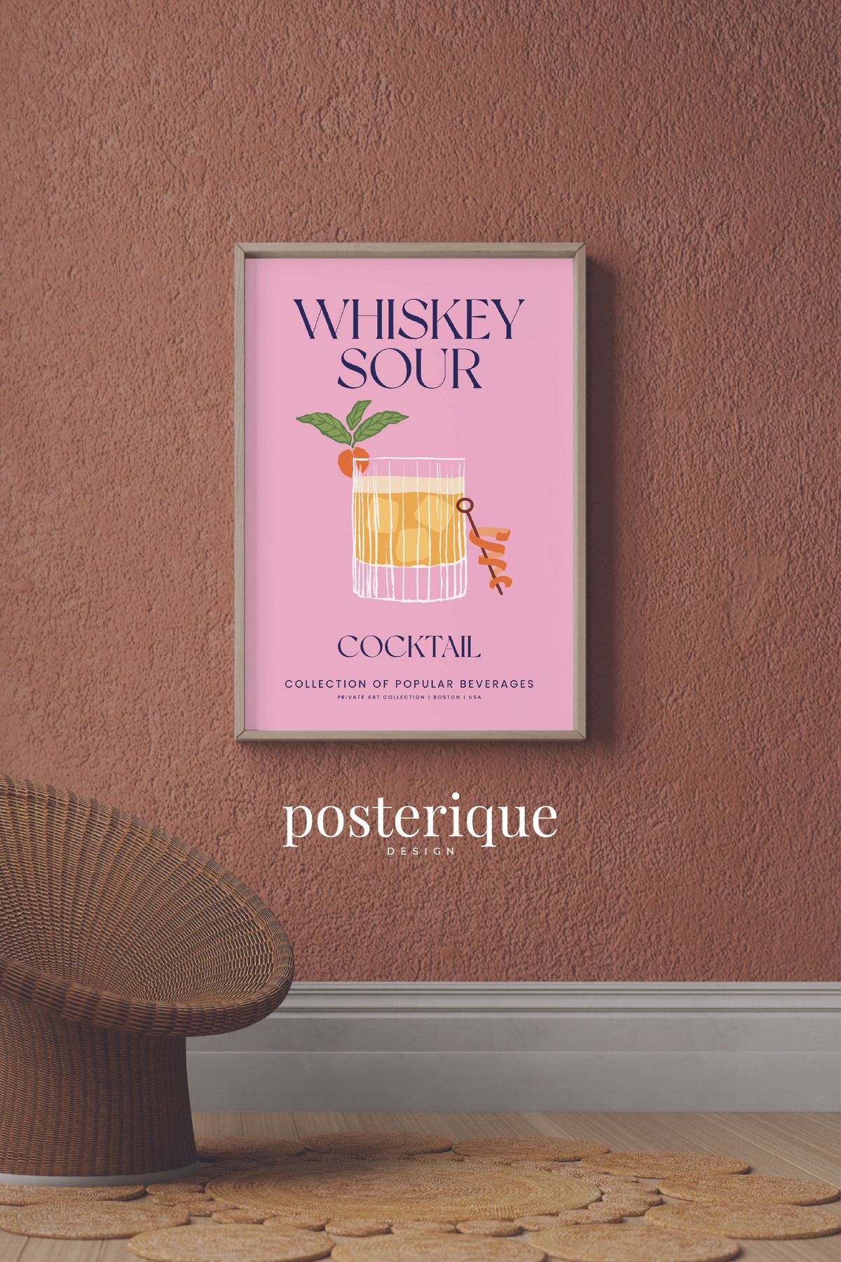 posterique whiskey sour çerçevesiz poster tablo