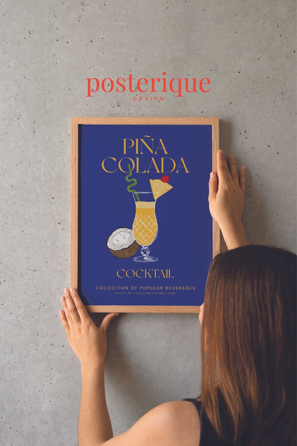 posterique Coctail Pina Colada Çerçevesiz Poster Çerçevesiz Tablo