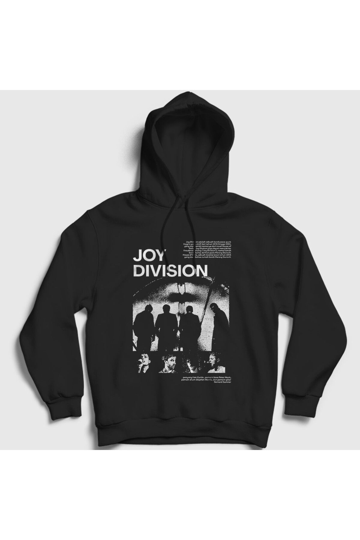Presmono Unisex Siyah Poster Band Joy Division Kapüşonlu Sweatshirt 550841tt