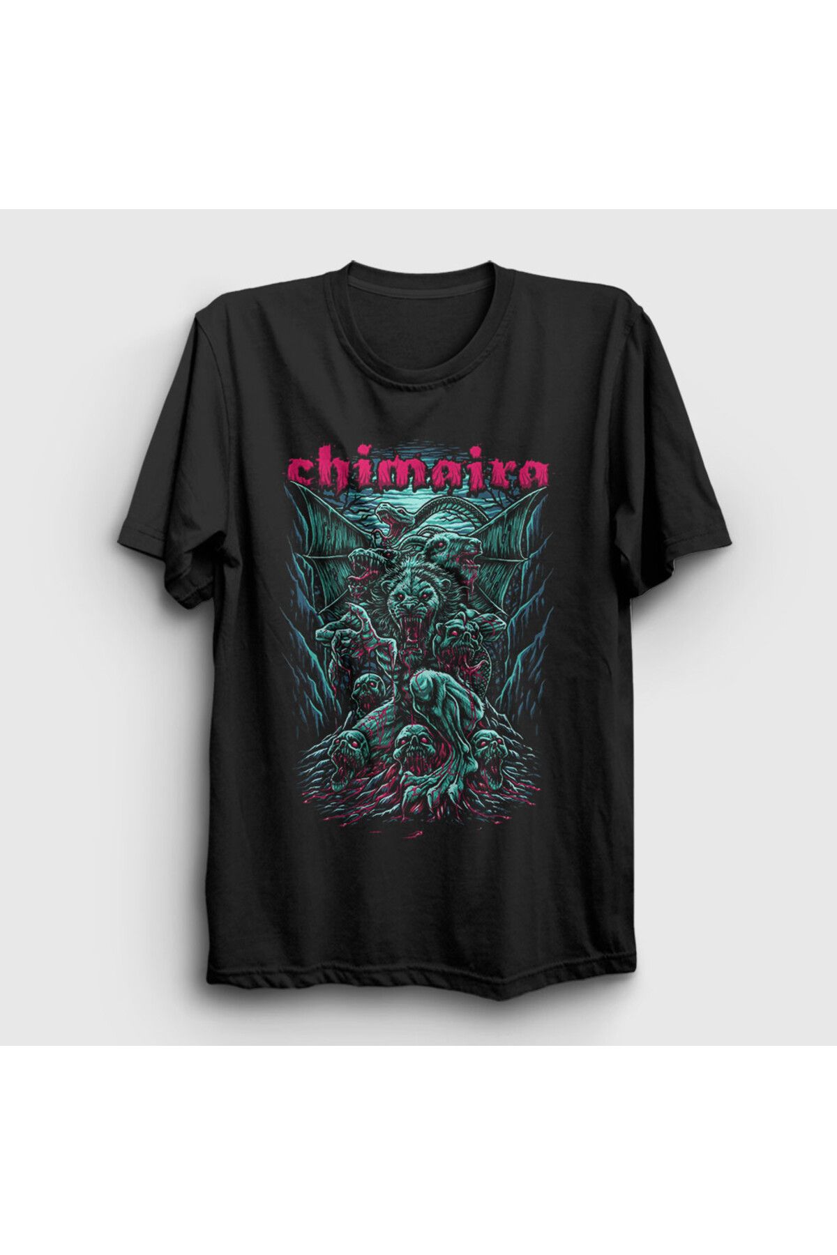 Presmono Unisex Siyah Kingdom Chimaria T-Shirt 549250tt