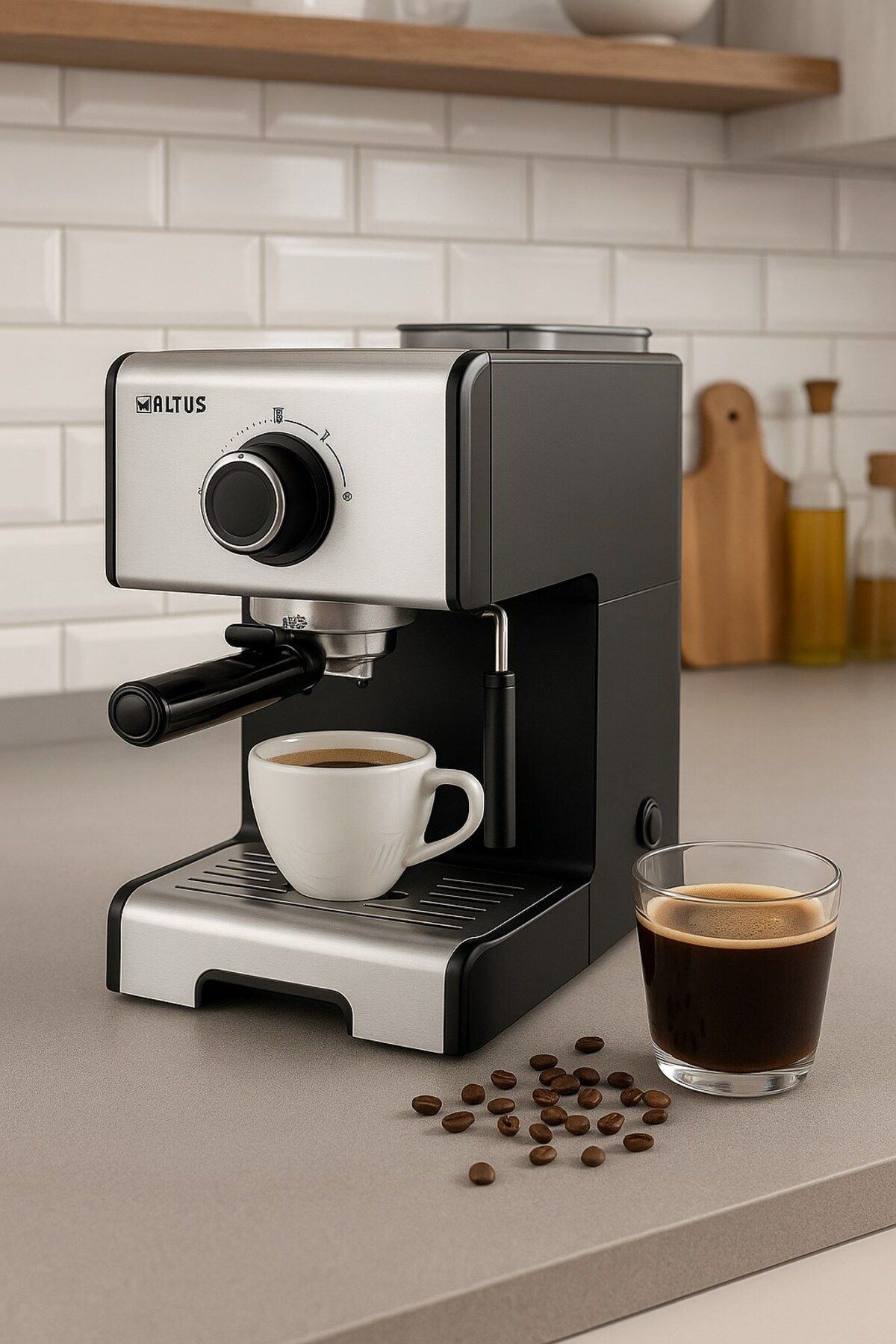 Altus Dahili Süt Köpürtme 15 bar Al 4933 Es Espresso Makinesi