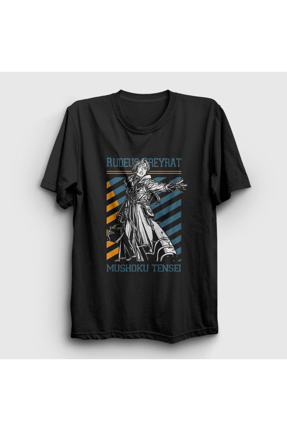 Presmono Unisex Siyah Rudeus Greyrat Mushoku Tensei T-Shirt 551163tt