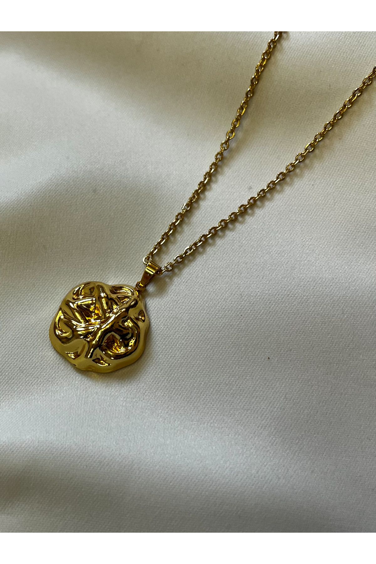 MODA Vintage Çelik Gold Kolye