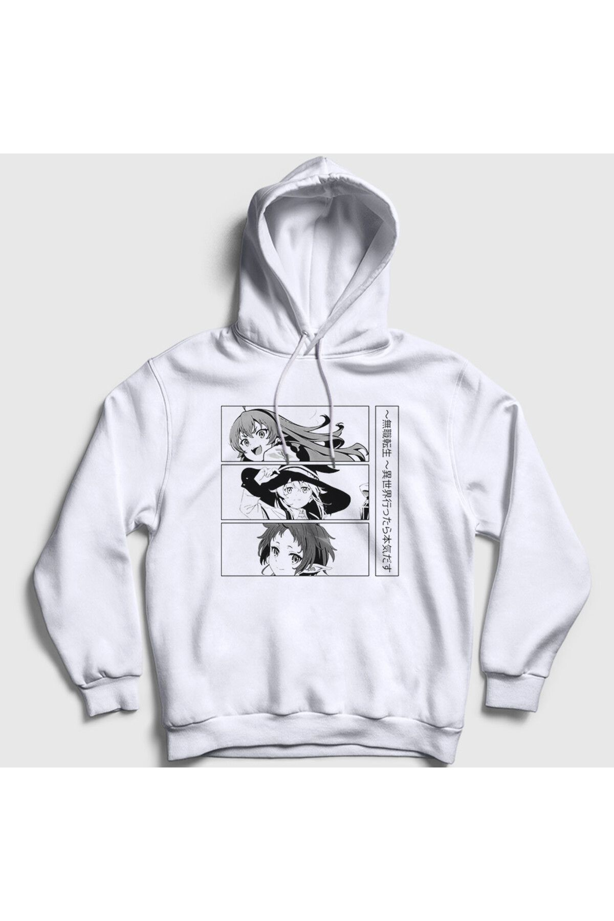 Presmono Unisex Beyaz Eris Roxy Sylphiette Mushoku Tensei Kapüşonlu Sweatshirt 548451tt