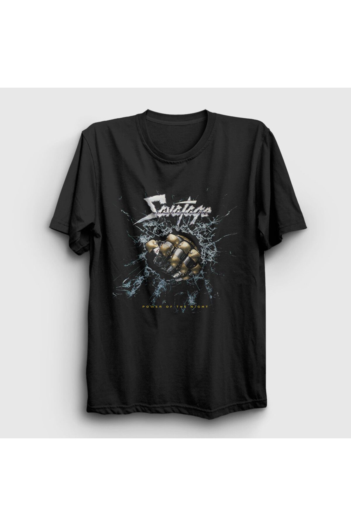 Presmono Unisex Siyah Power Of The Night Savatage T-Shirt 551078tt