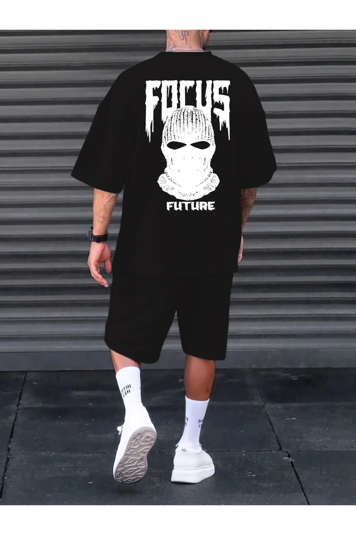 aynewmoda Erkek Günlük Yaz Tişörtü ve Şortu, %95 Polyester %5 Spandex, Esnek Örme Kumaş