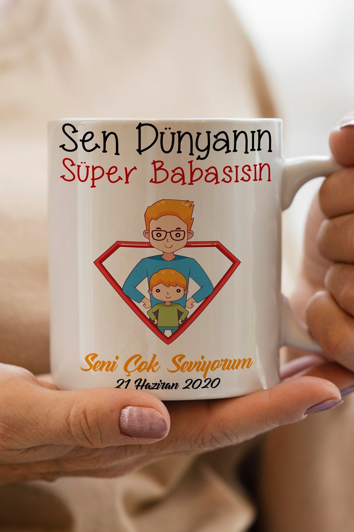 BİBANAPROMOSYON KİŞİYE ÖZEL BABALAR GÜNÜ TEMALI KUPA BARDAK