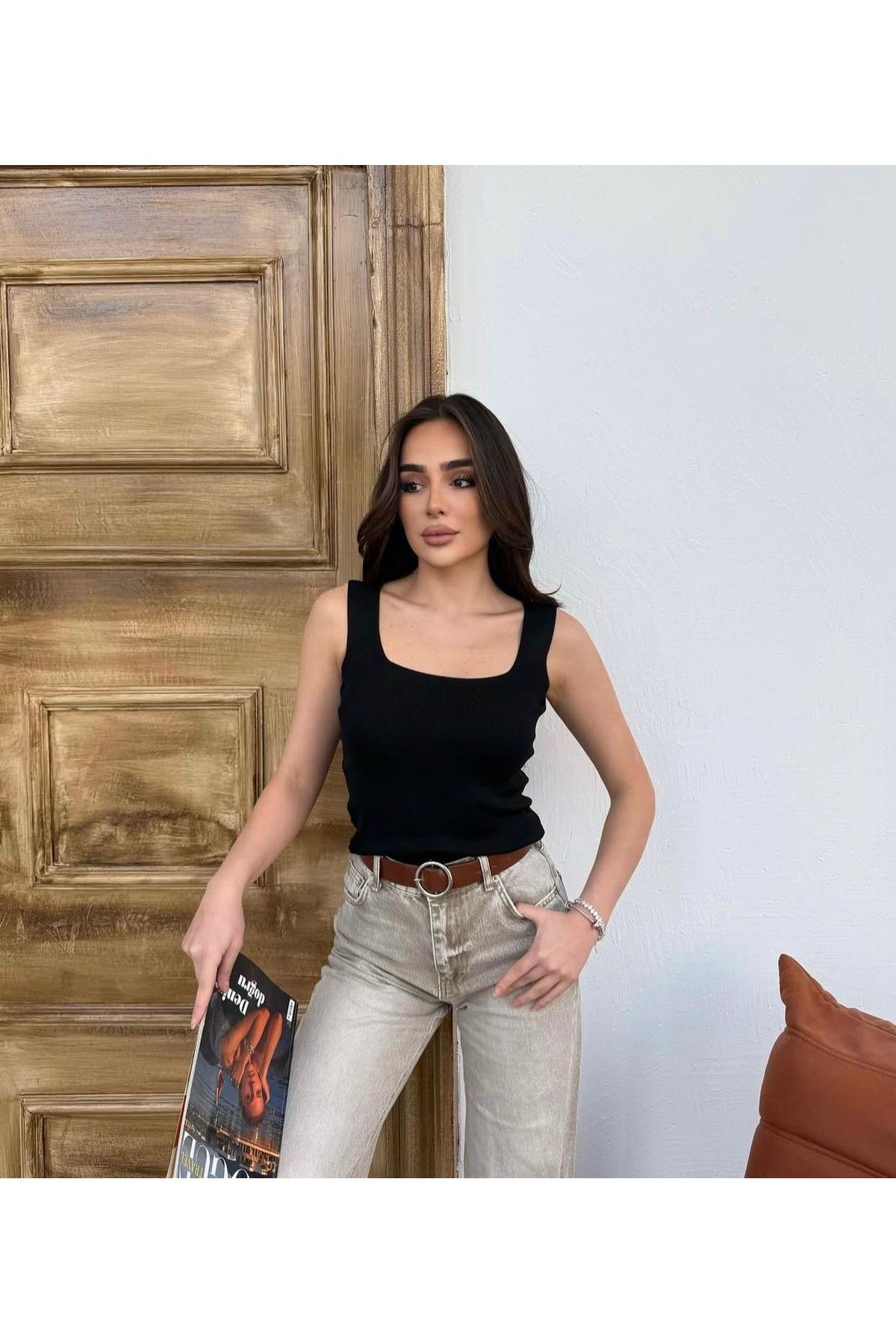 Mores Kalın Askılı Kadın Crop
