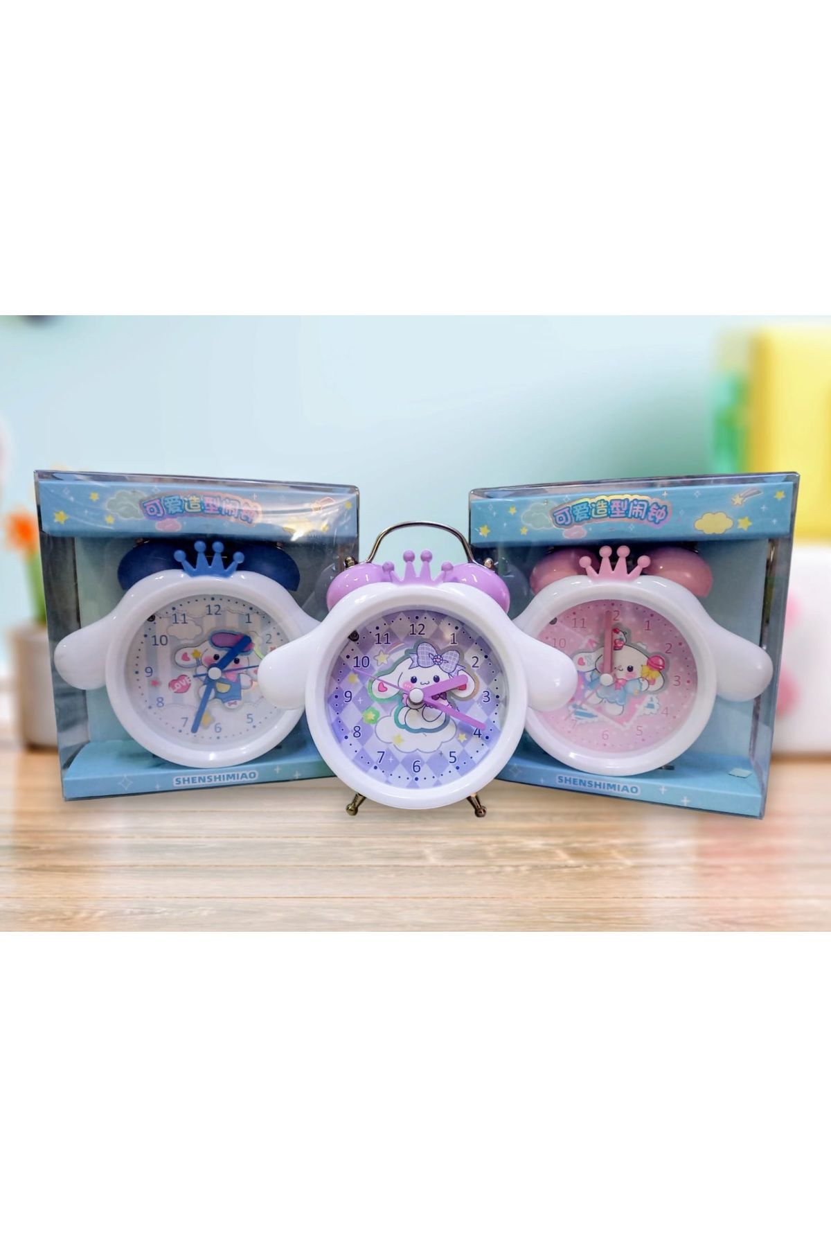 izmir yazici servis Sanrio Kuromi Ve Arkadaşları Çalar Saat Alarmlı Zilli Işıklı Pilli Masa Saati Hediyelik 1 Adet