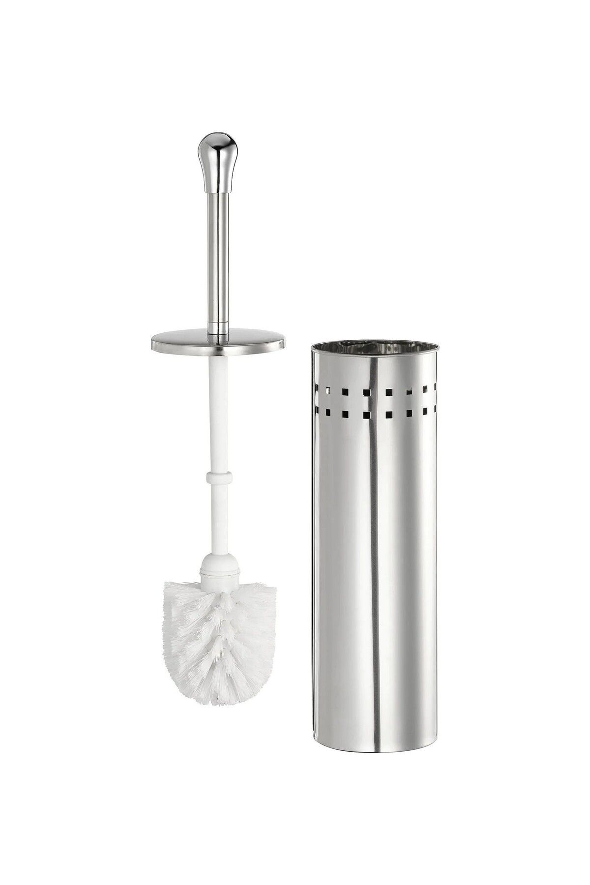 IKEA KALİTELİ Paslanmaz Çelik Tuvalet Fırçalığı Yükseklik 44 Cm İkea Saplı Klozet Temizleme Fırçası