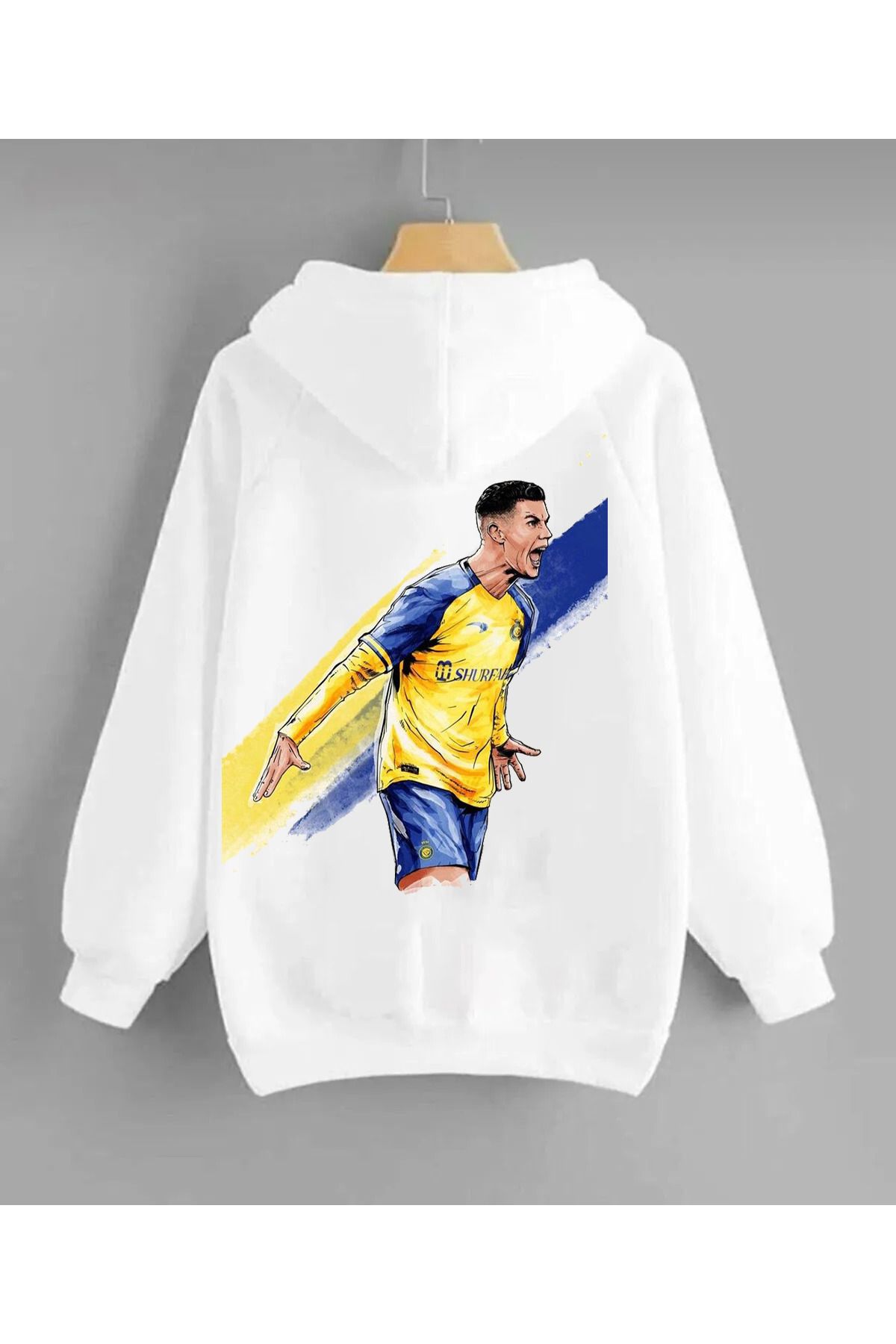Pisa Art Al-Nassr X Cristiano Ronaldo Sırt Tasarımlı Kapşonlu Unisex Sweatshirt