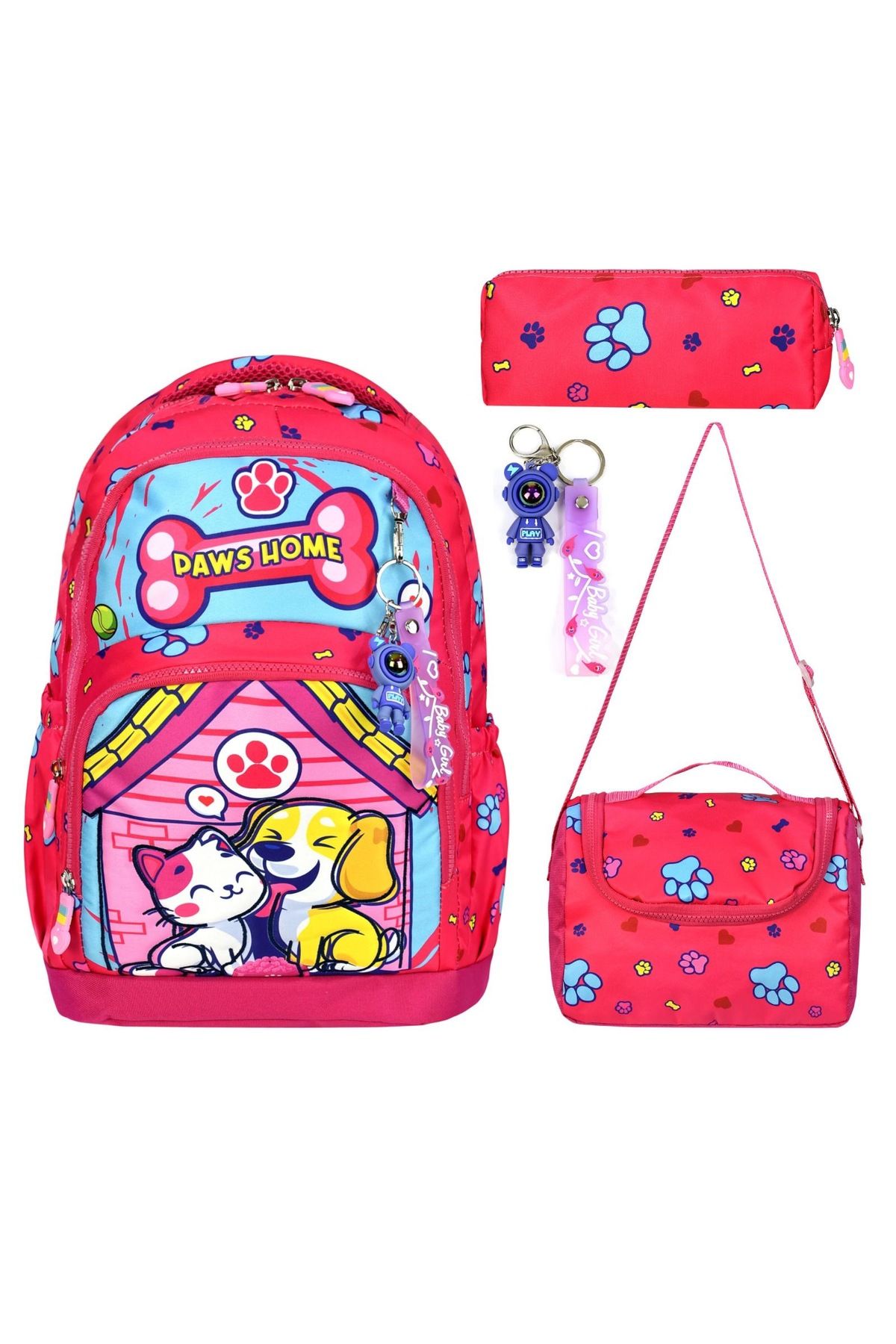My Easy Shop Okul Çantası 3’Lü Set Çanta-Beslenme-Kalemlik Anahtarlık Hediyeli