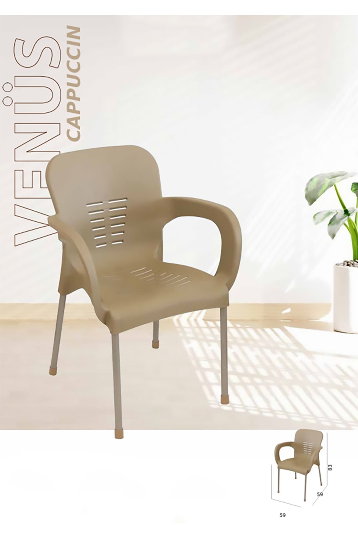 KANDİLLER VENÜS MODEL DEMİR AYAK PLASTİK SANDALYE 1 ADET