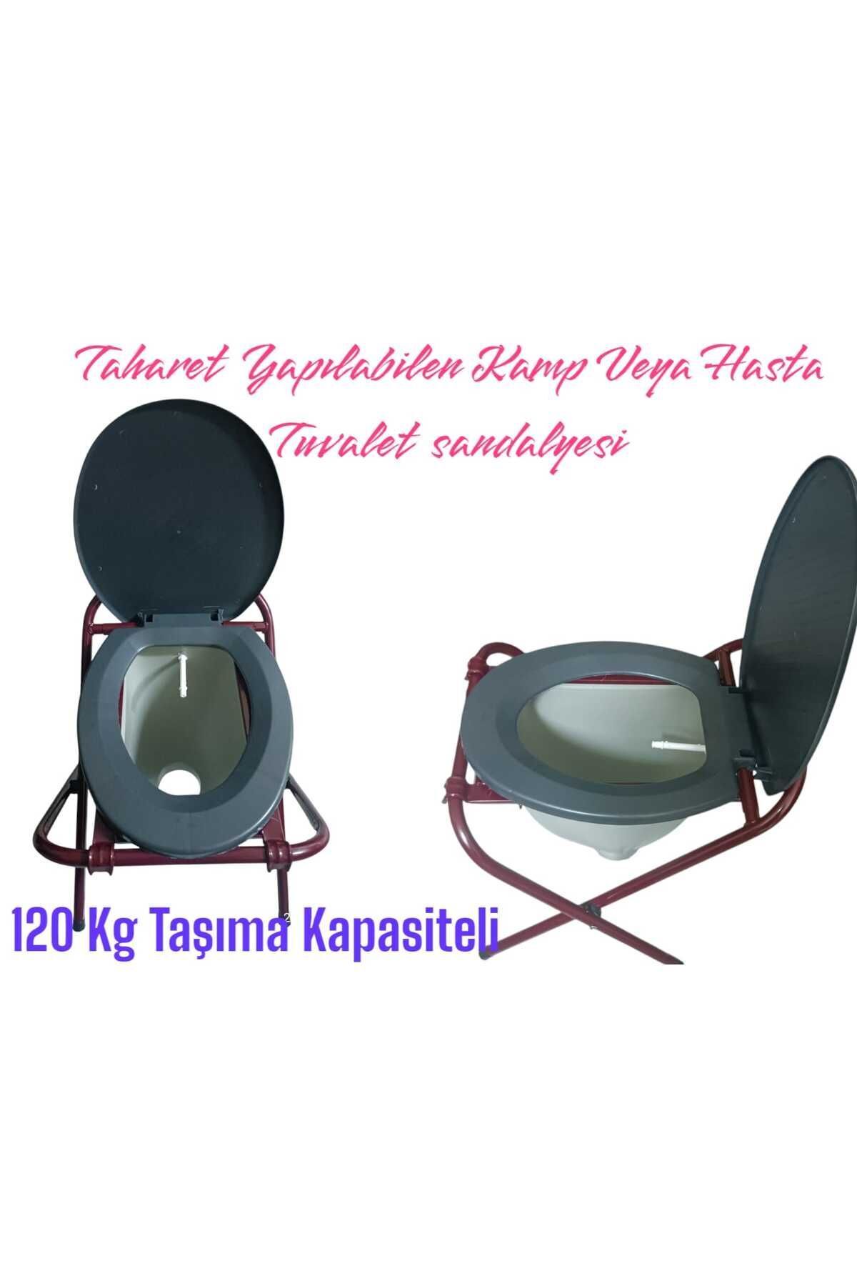 SerenityHaven Taharet Musluklu Hasta Lazımlığı Klozeti Tuvaleti Banyosu Direk Wc Seyyar Sandalyesi Katlanabilir