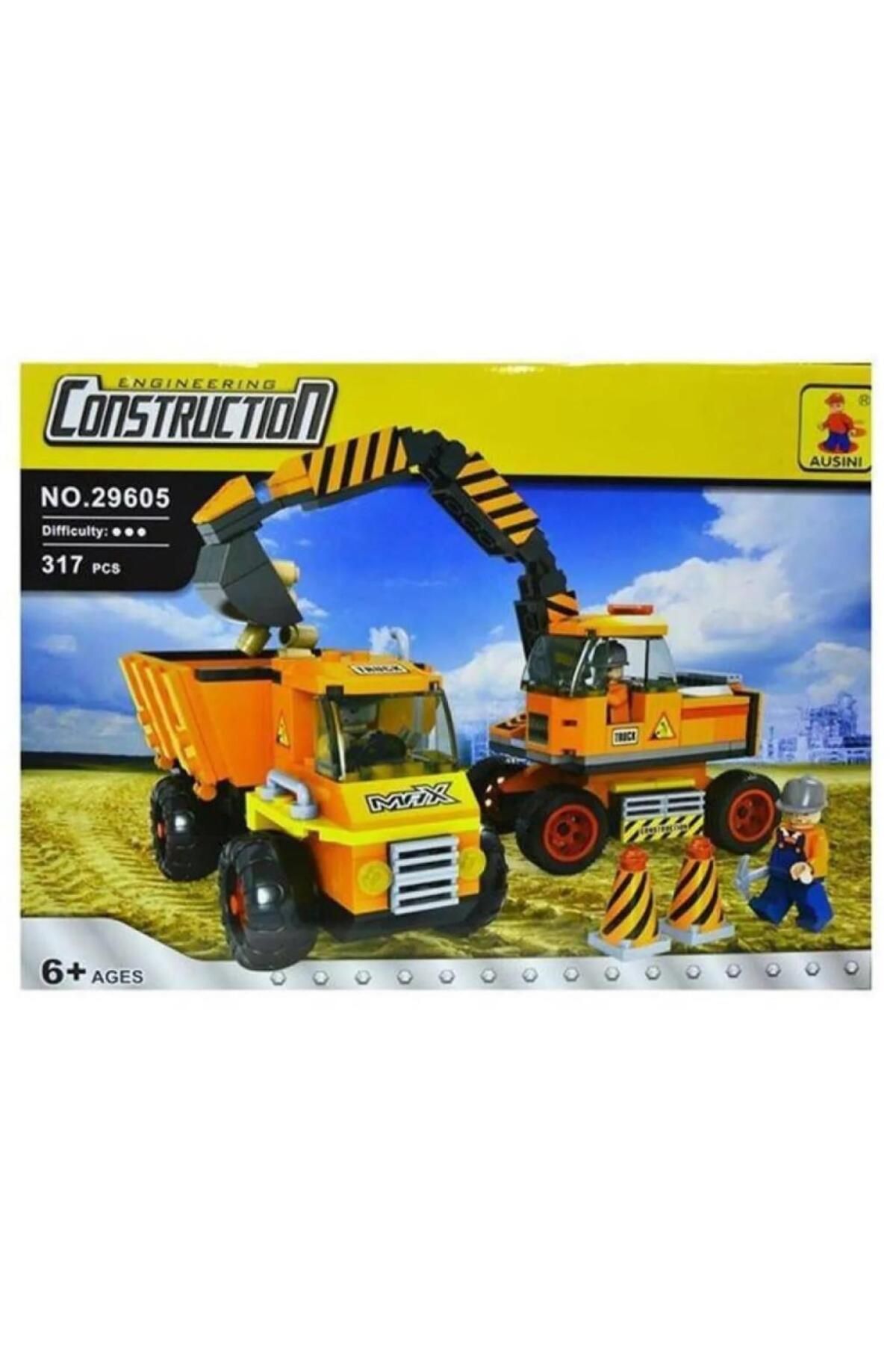 Mega Oyuncak 317 Parça Kamyon ve Kepçeli İnşaat Set