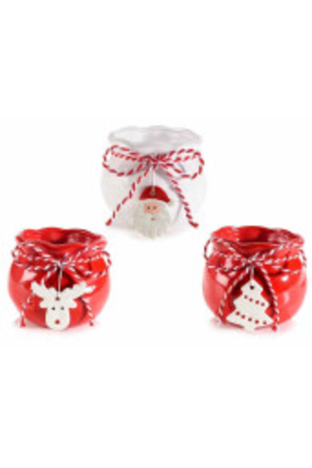 Decorer-Set of 6 Christmas Ceramic Pots 8.5x7 cm 5