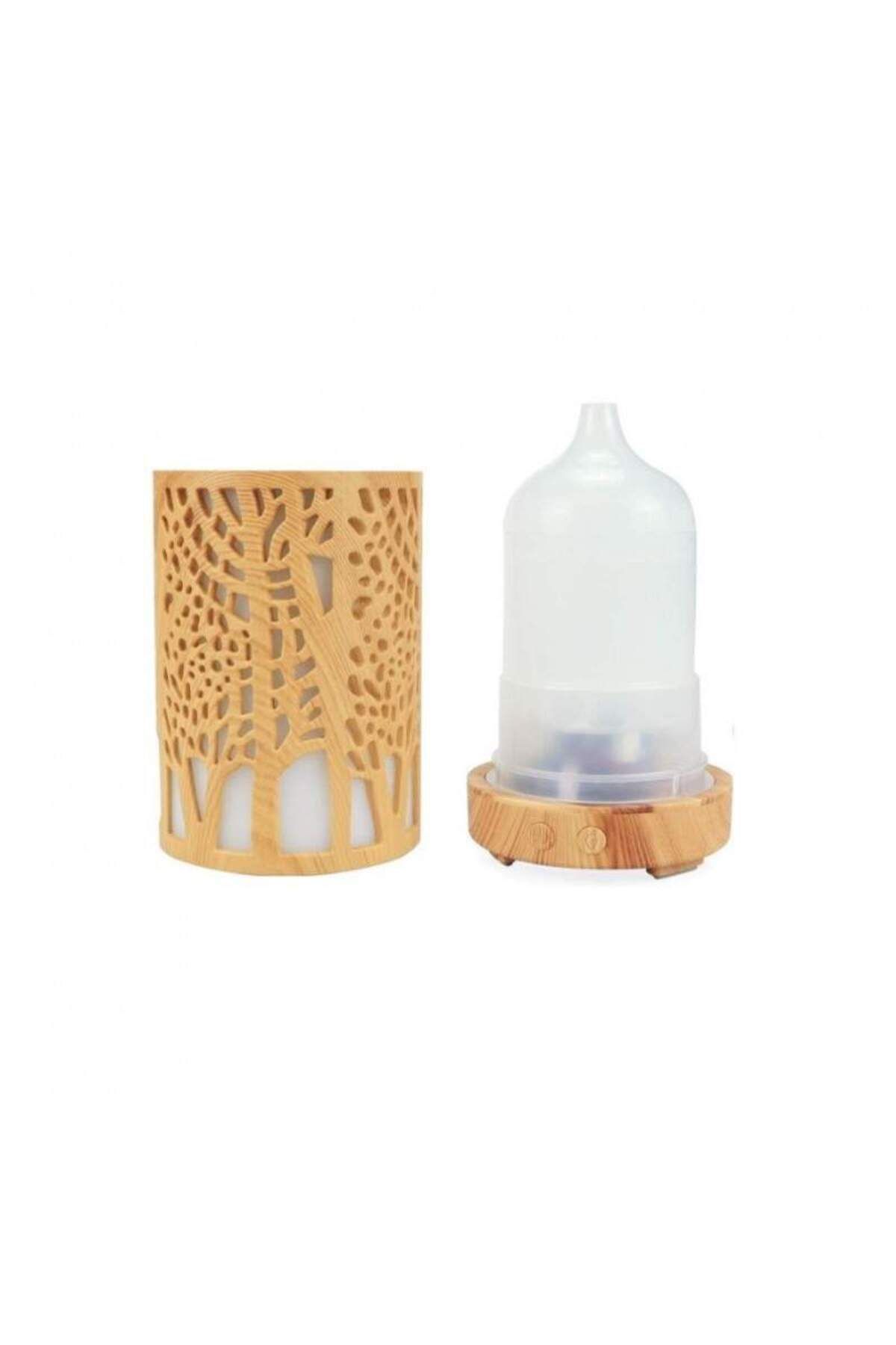 SIKS-Umidificator de aromaterapie ®, lumină LED în 7 culori, model cu copaci, culoare lemn deschis 3