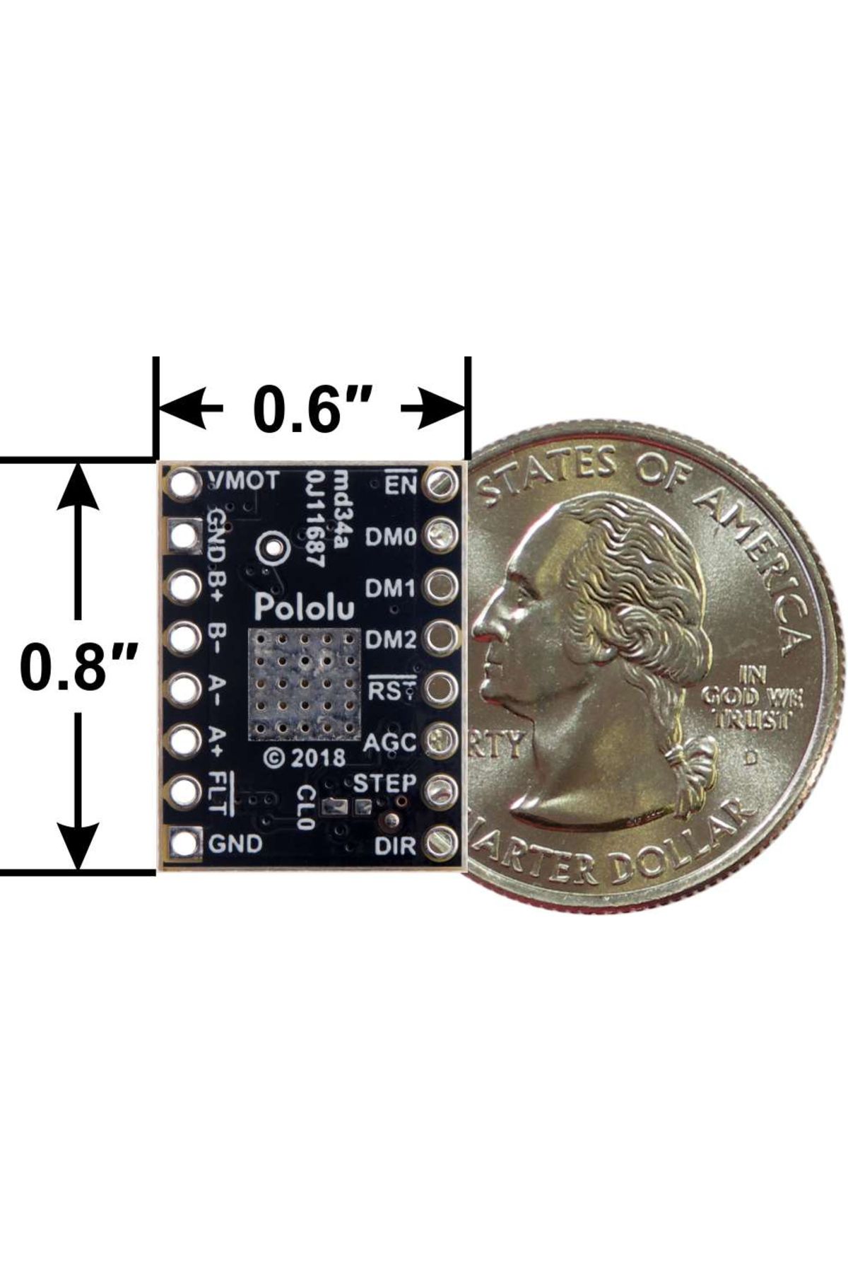 Pololu-TB67S249FTG stepper motor driver - Compact version 5