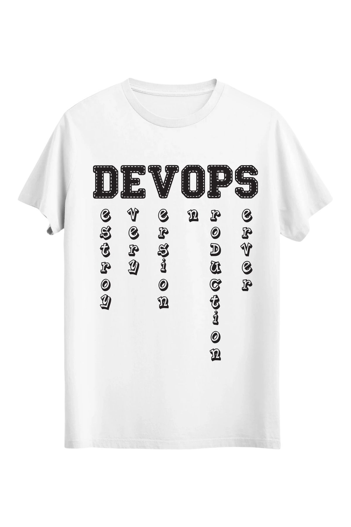 srcmarket Yazılımcılara Özel, Devops Baskılı Unisex Tshirt
