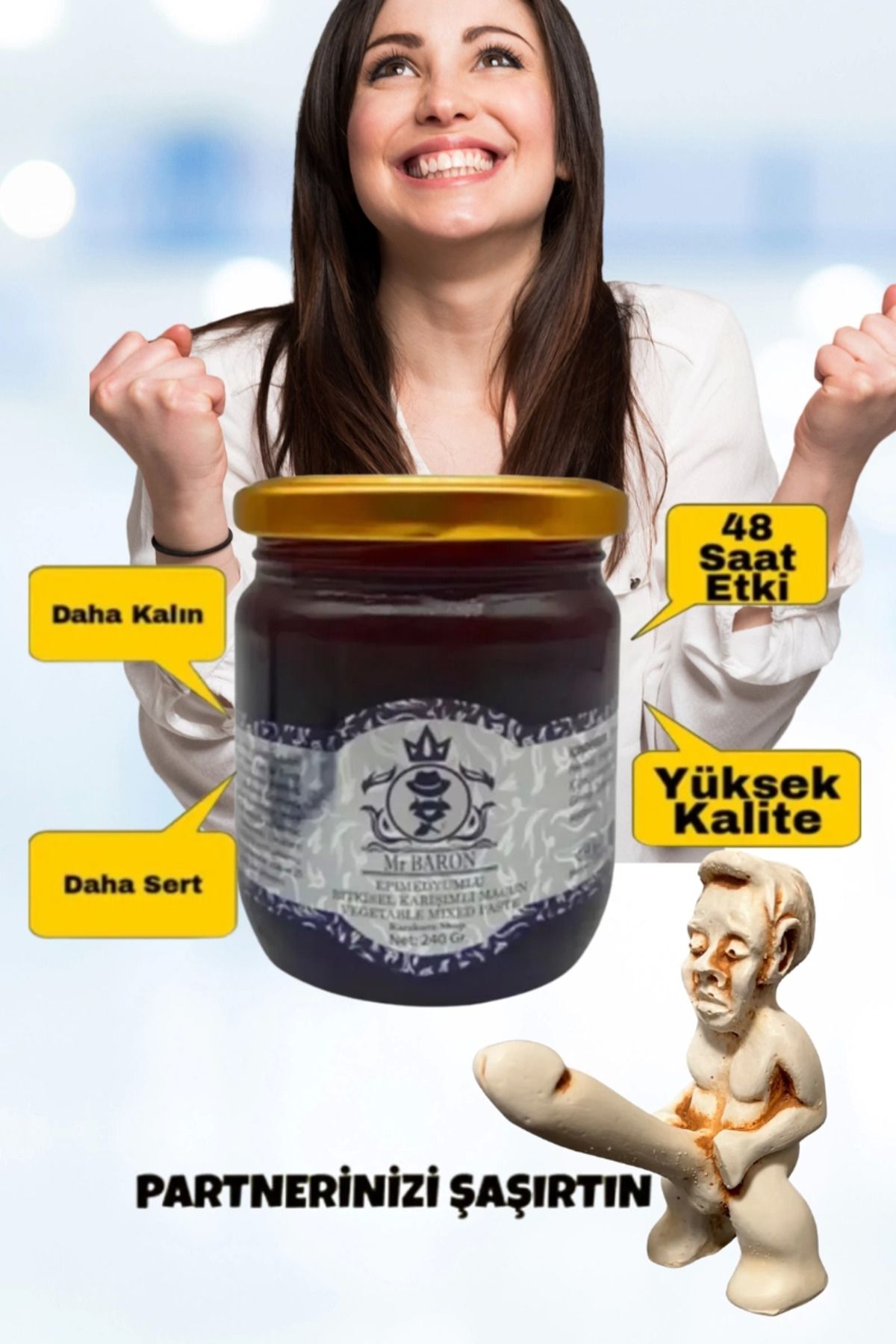 DENİZBİLİŞİM Mucizevi Erkek Performans Arttırıcılı Bitkisel Kuvvet Macun 240 Gr