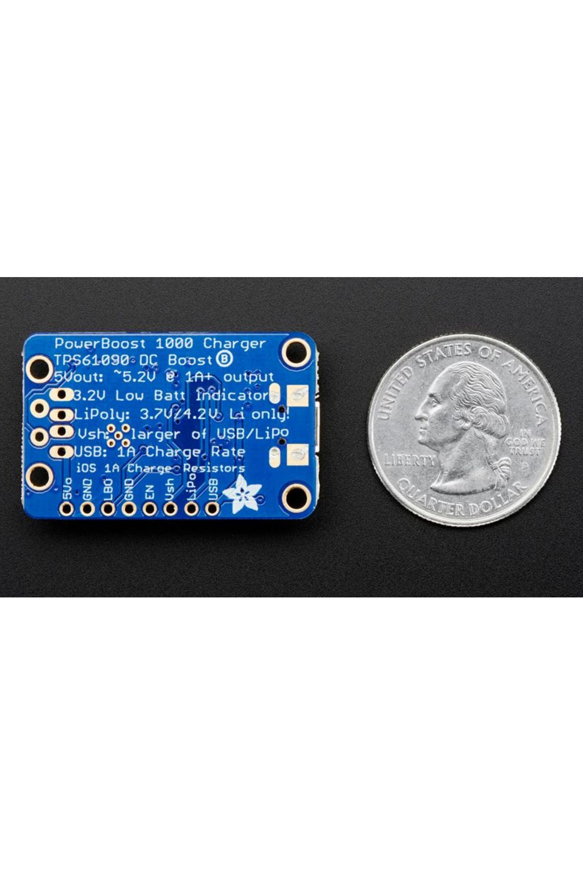 Adafruit-PowerBoost 1000 Charger - Rech 5 V Lipo USB 3