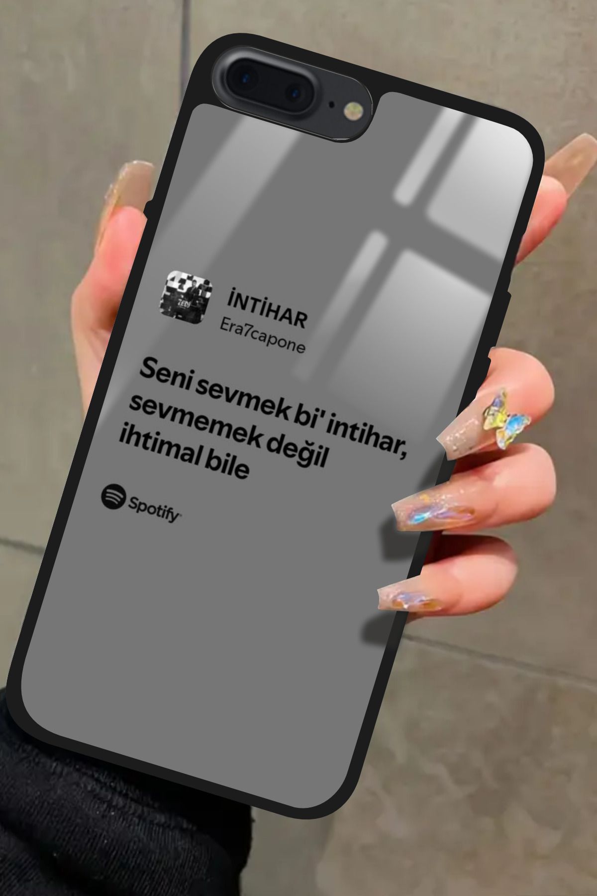 Snacase iPhone 7 Plus Uyumlu Şarkı Sözü Tasarımlı Glossy Premium Kılıf