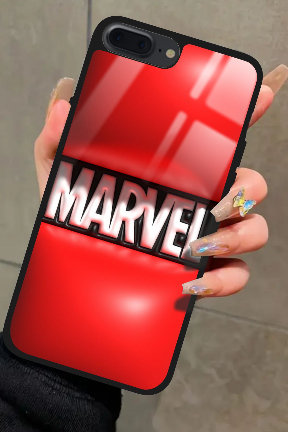 Snacase iPhone 8 Plus Uyumlu Marvel Tasarımlı Glossy Premium Kılıf