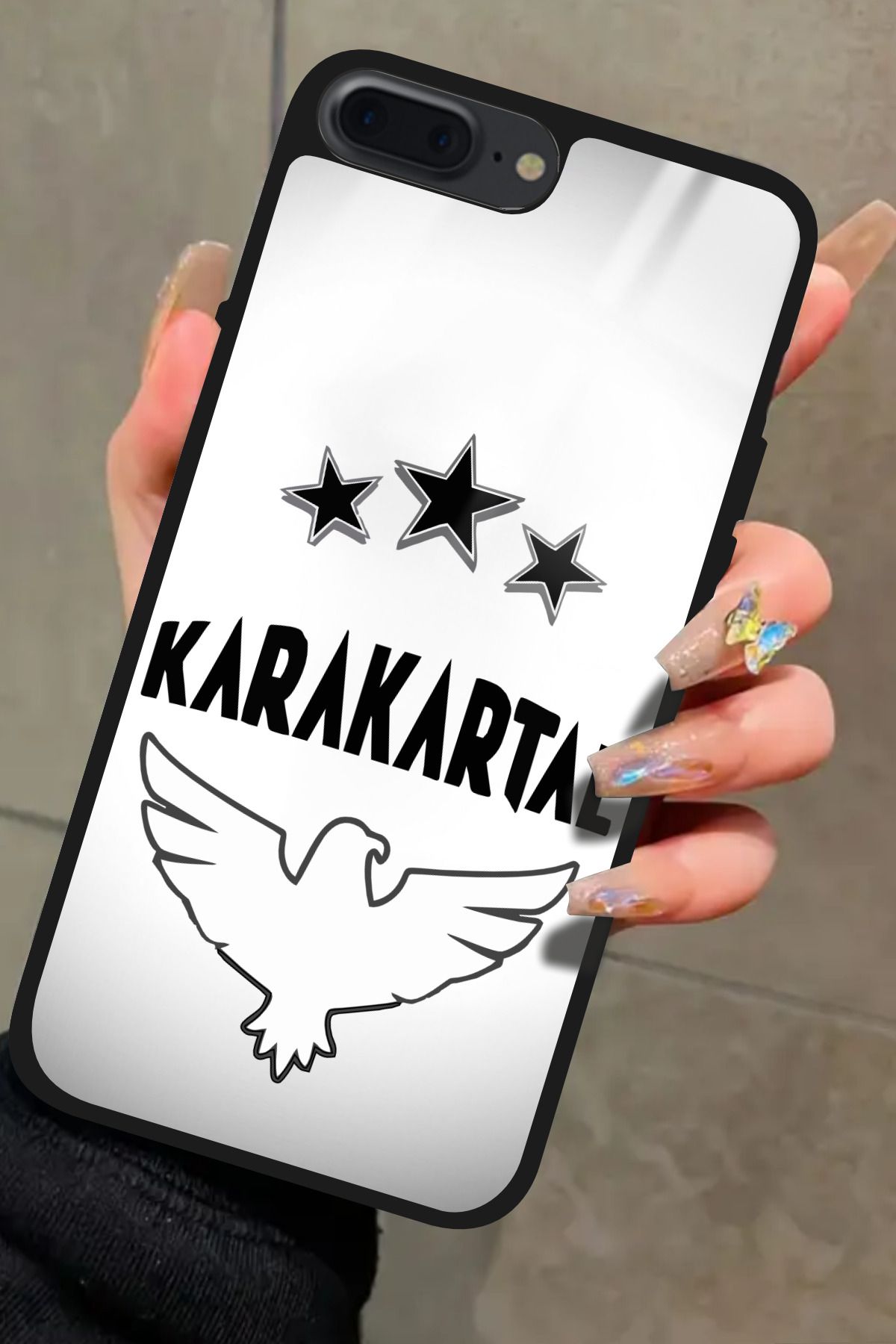 Snacase iPhone 8 Plus Uyumlu Karakartal Tasarımlı Glossy Premium Kılıf
