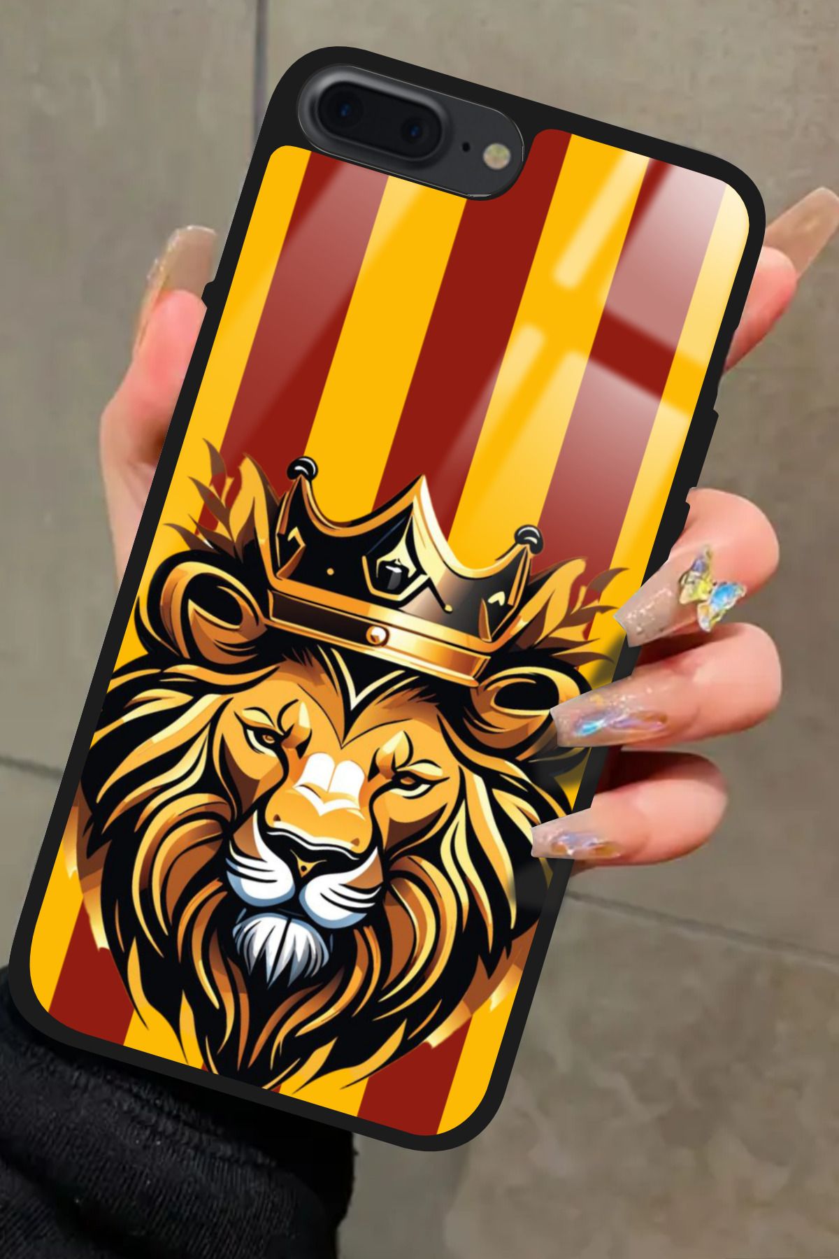 Snacase iPhone 7 Plus Uyumlu Aslan Tasarımlı Glossy Premium Kılıf