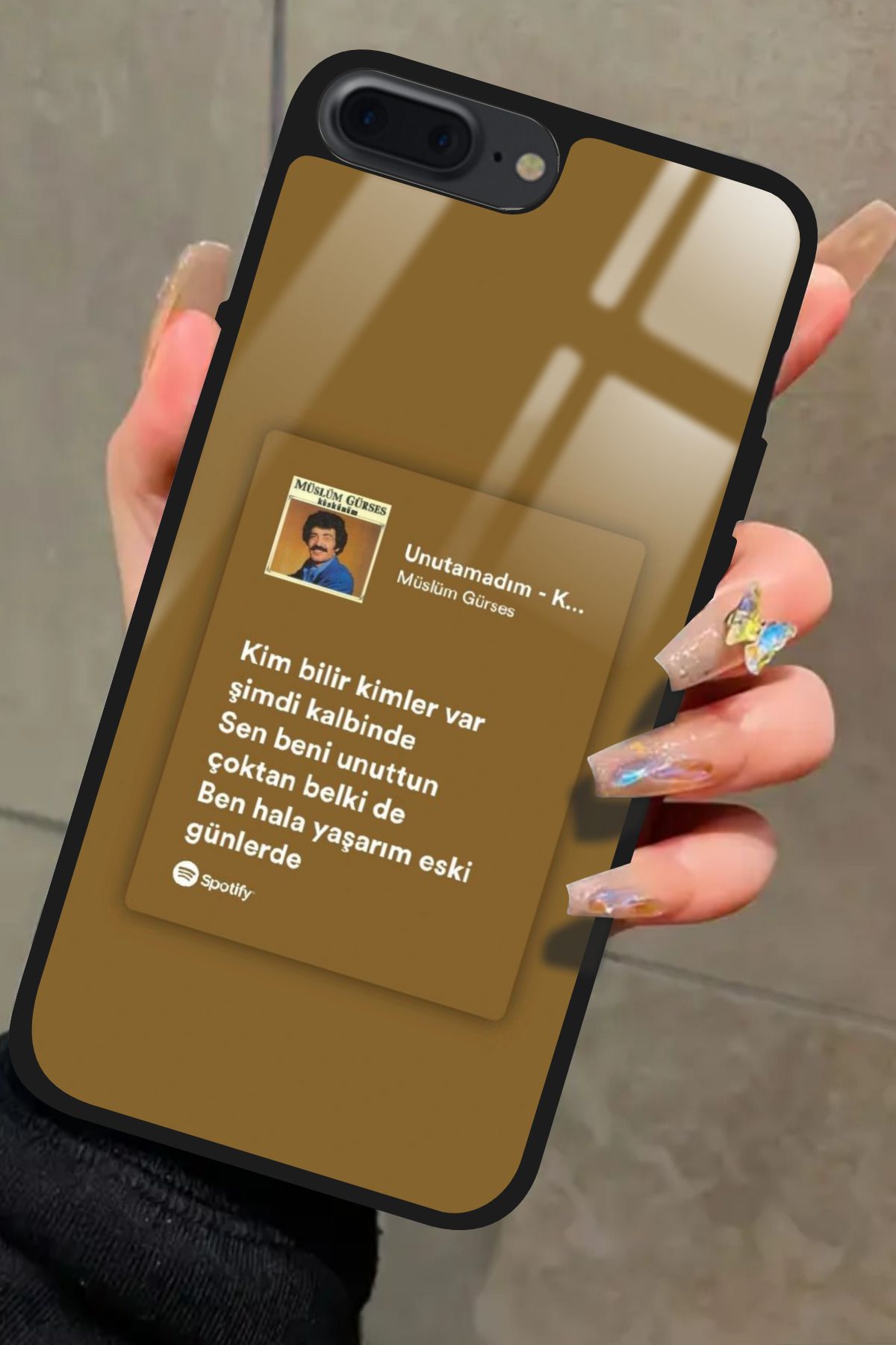 Snacase iPhone 7 Plus Uyumlu Müslüm Gürses Şarkı Sözü Tasarımlı Glossy Premium Kılıf
