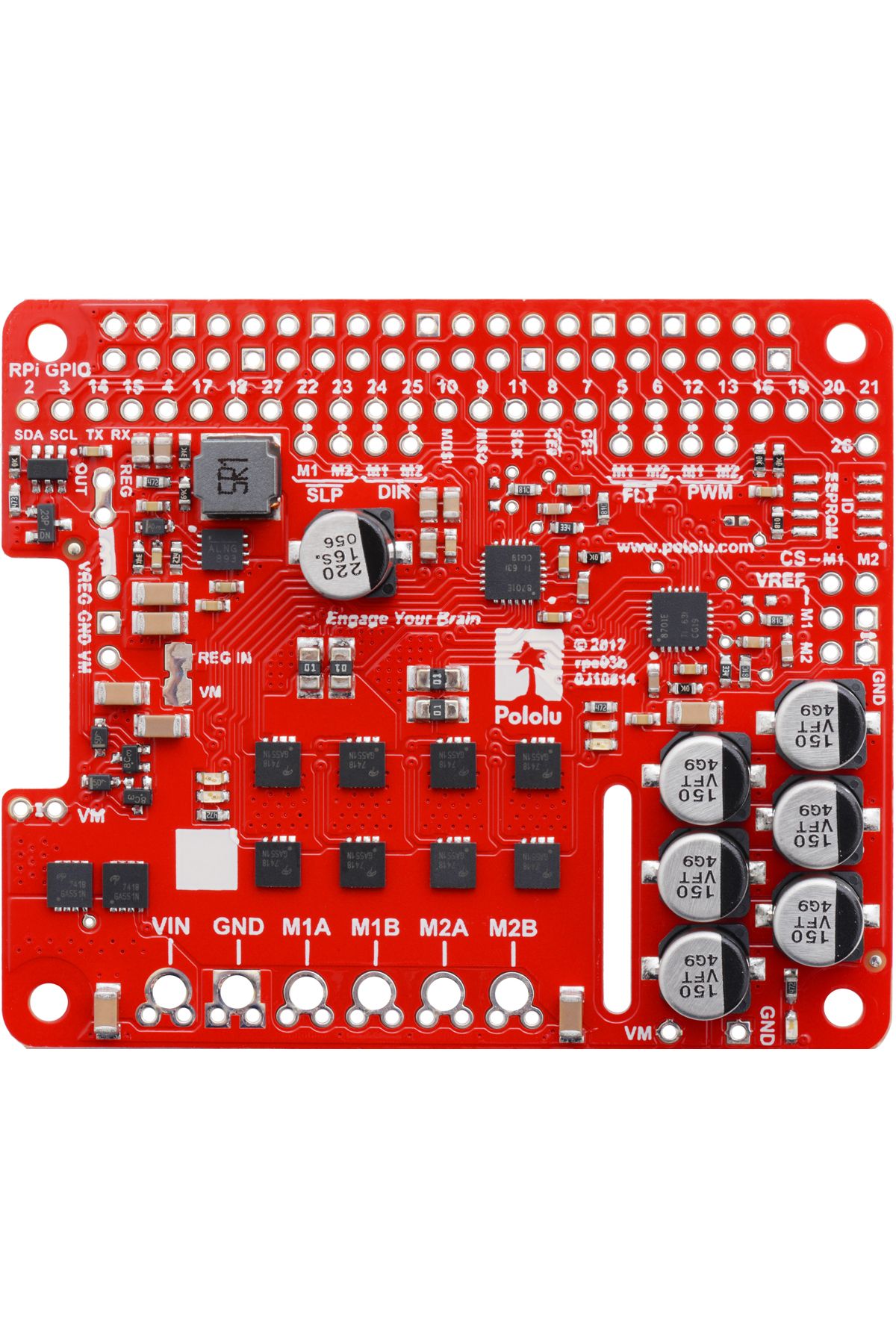 Pololu-Dual G2 High-Power Motor Driver 18v18 for Raspberry Pi (Partial Kit) 5