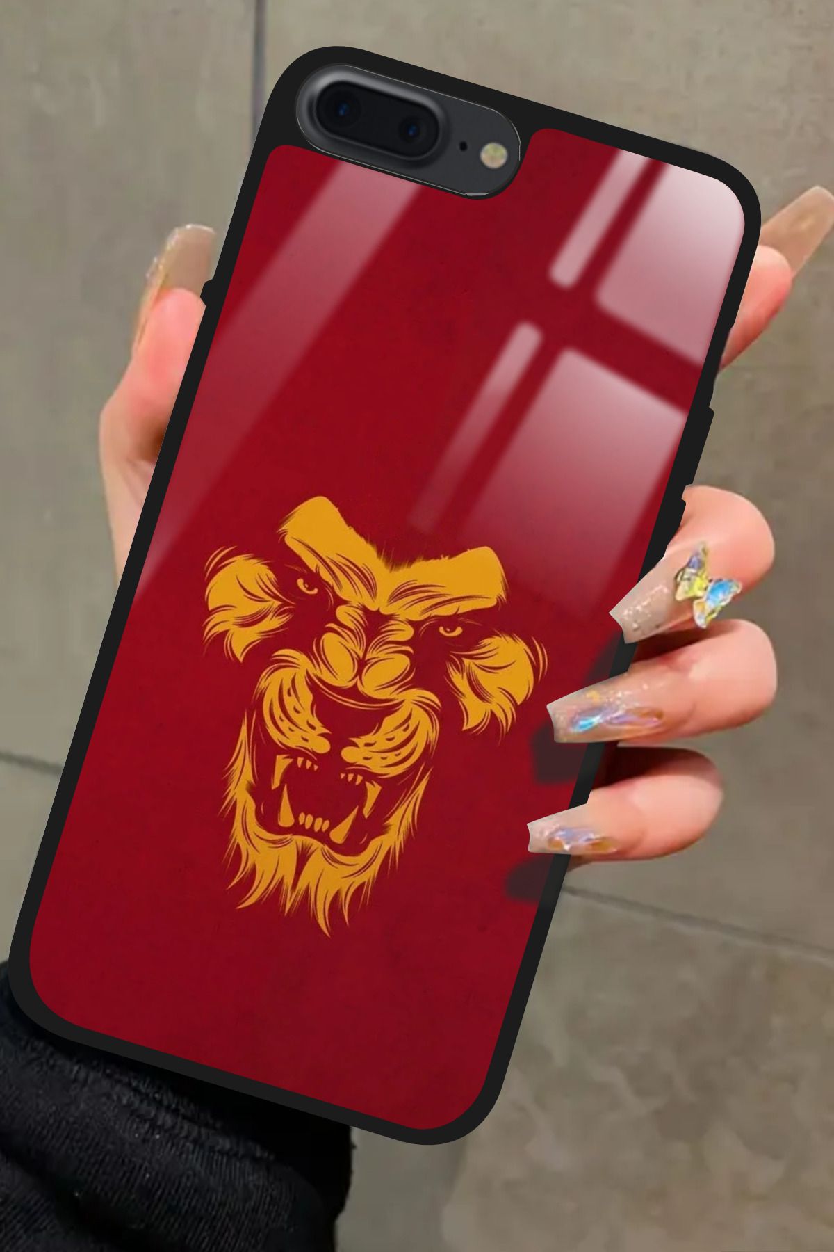 Snacase iPhone 7 Plus Uyumlu Aslan Tasarımlı Glossy Premium Kılıf