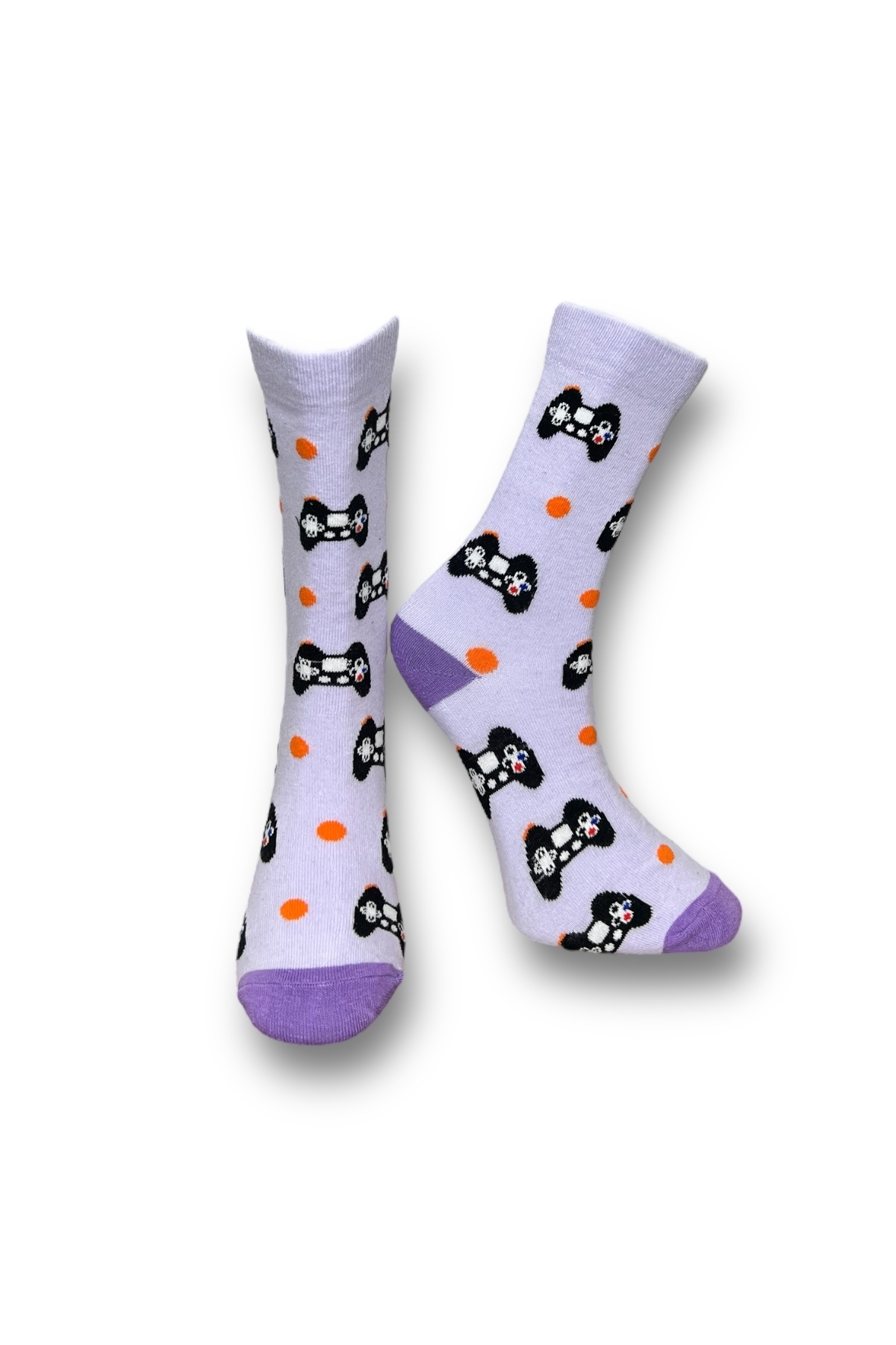 Mevo-5 Pcs Unisex Stretchy Game Console Bbq and Fruit Pattern Mixed Color Breathable Socket Socks 2