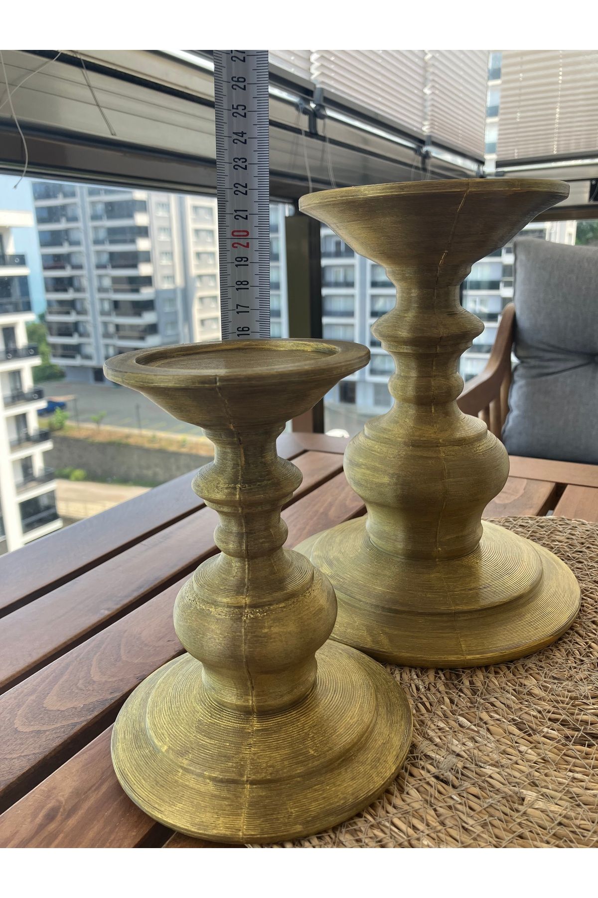 Home Büyük Boy 2’li Şamdan Set ESKİTME GOLD