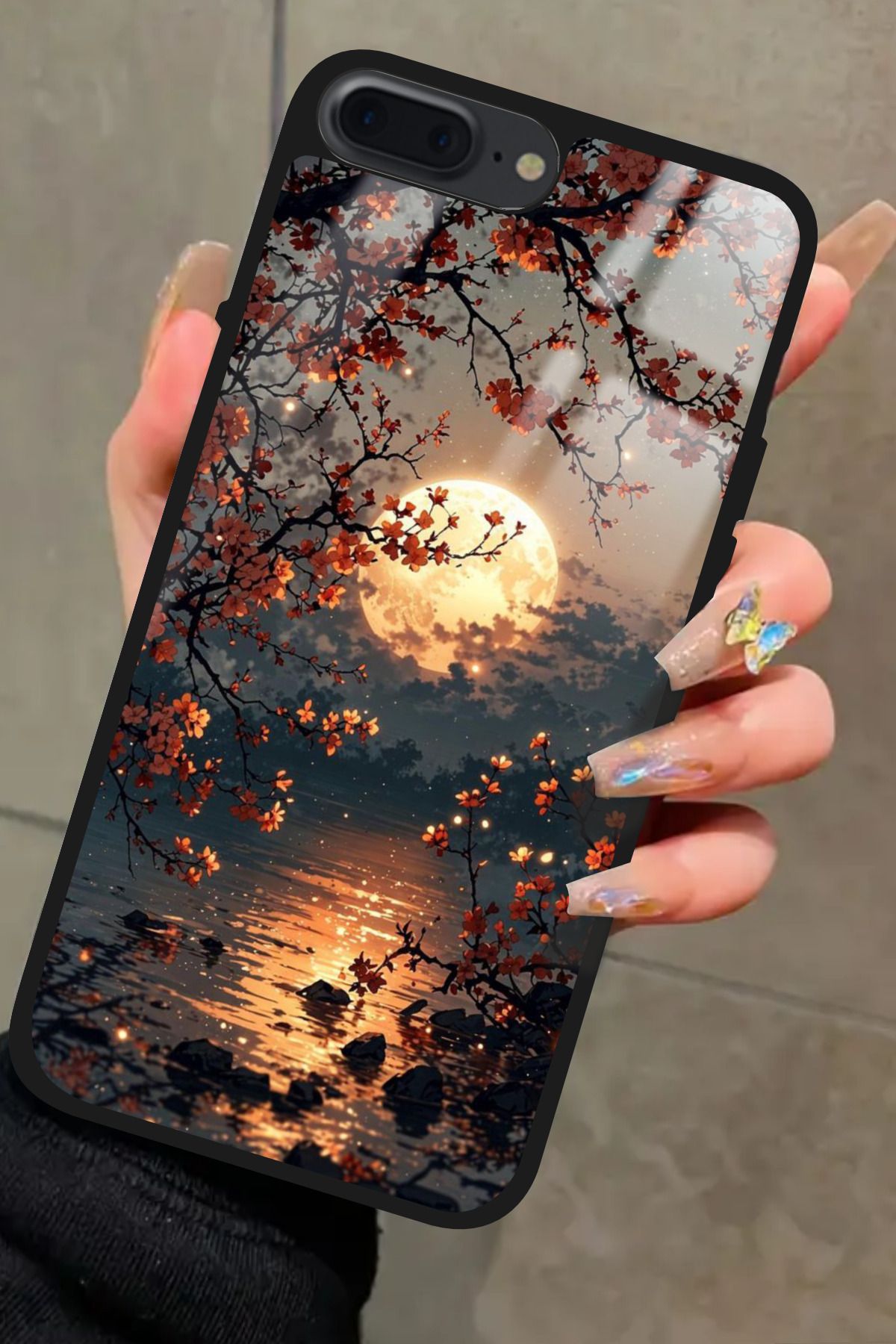 Snacase iPhone 7 Plus Uyumlu Van Gogh Kırmızı Ağaç Tablo Tasarımlı Glossy Premium Kılıf