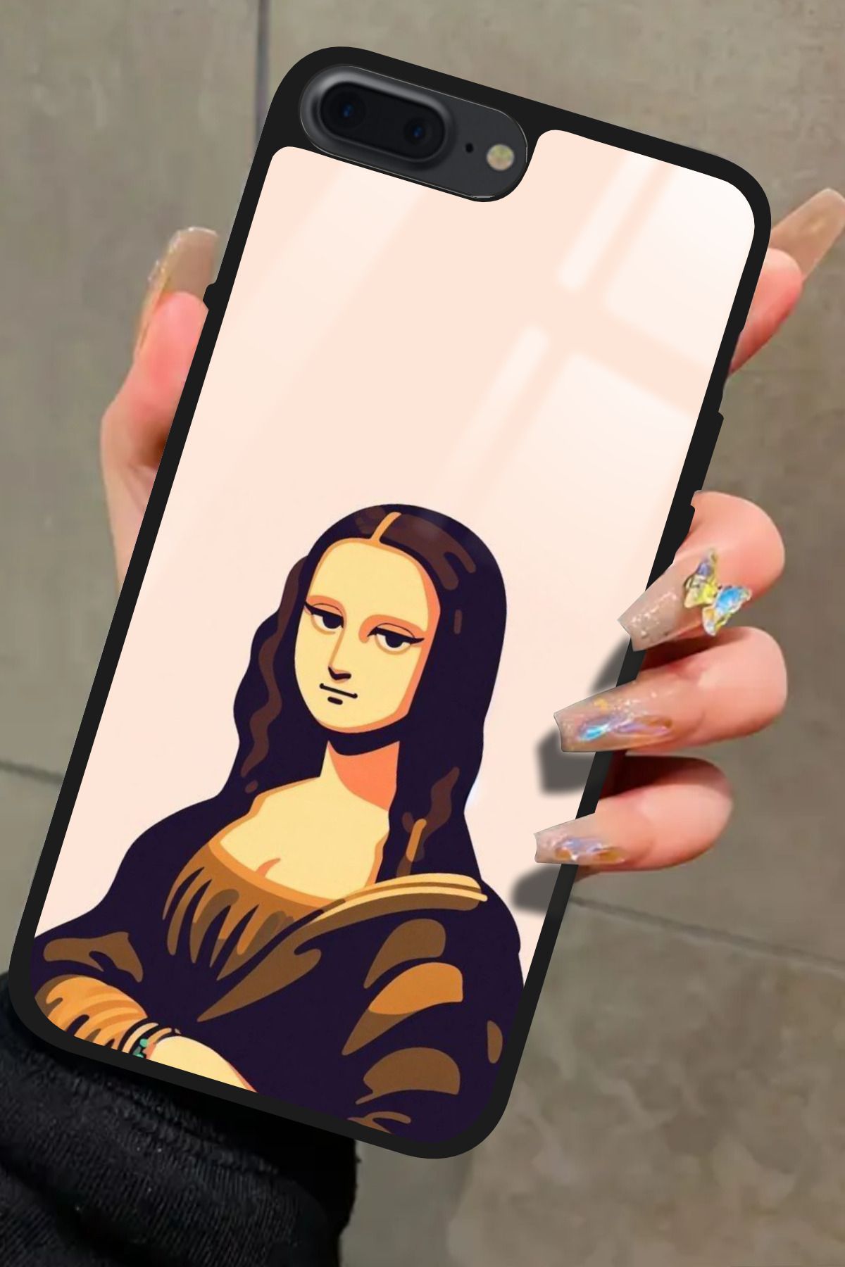 Snacase iPhone 7 Plus Uyumlu Mona Lisa Tasarımlı Glossy Premium Kılıf