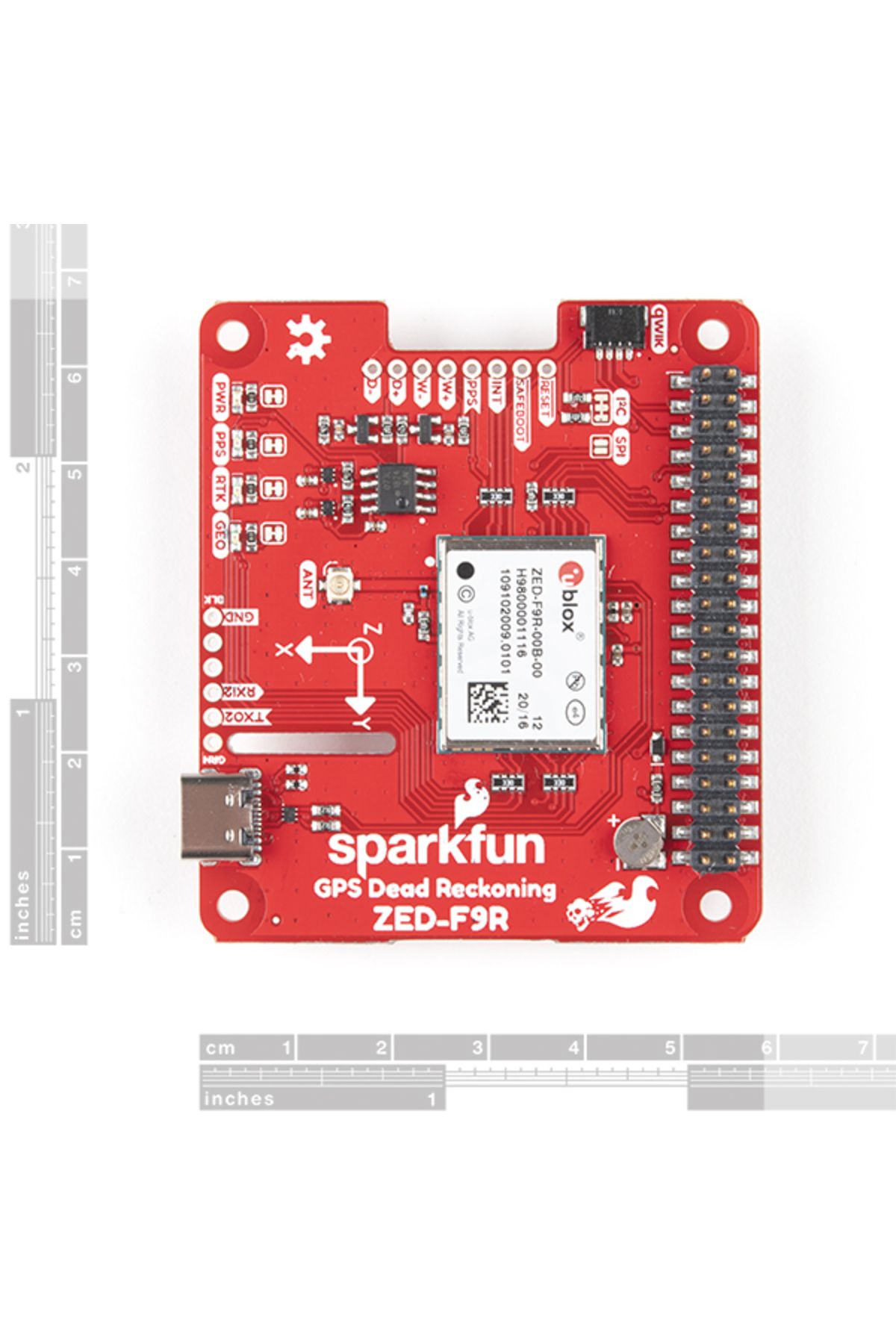 Sparkfun-pHAT Dead Reckoning SparkFun GPS-RTK ZED-F9R for Raspberry Pi 4