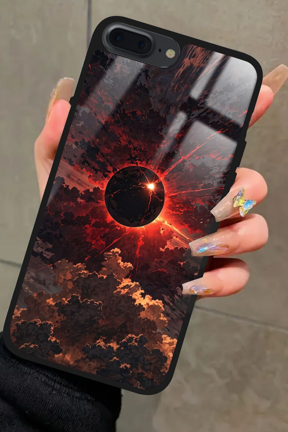 Snacase iPhone 7 Plus Uyumlu Soyut Sanat Tasarımlı Glossy Premium Kılıf