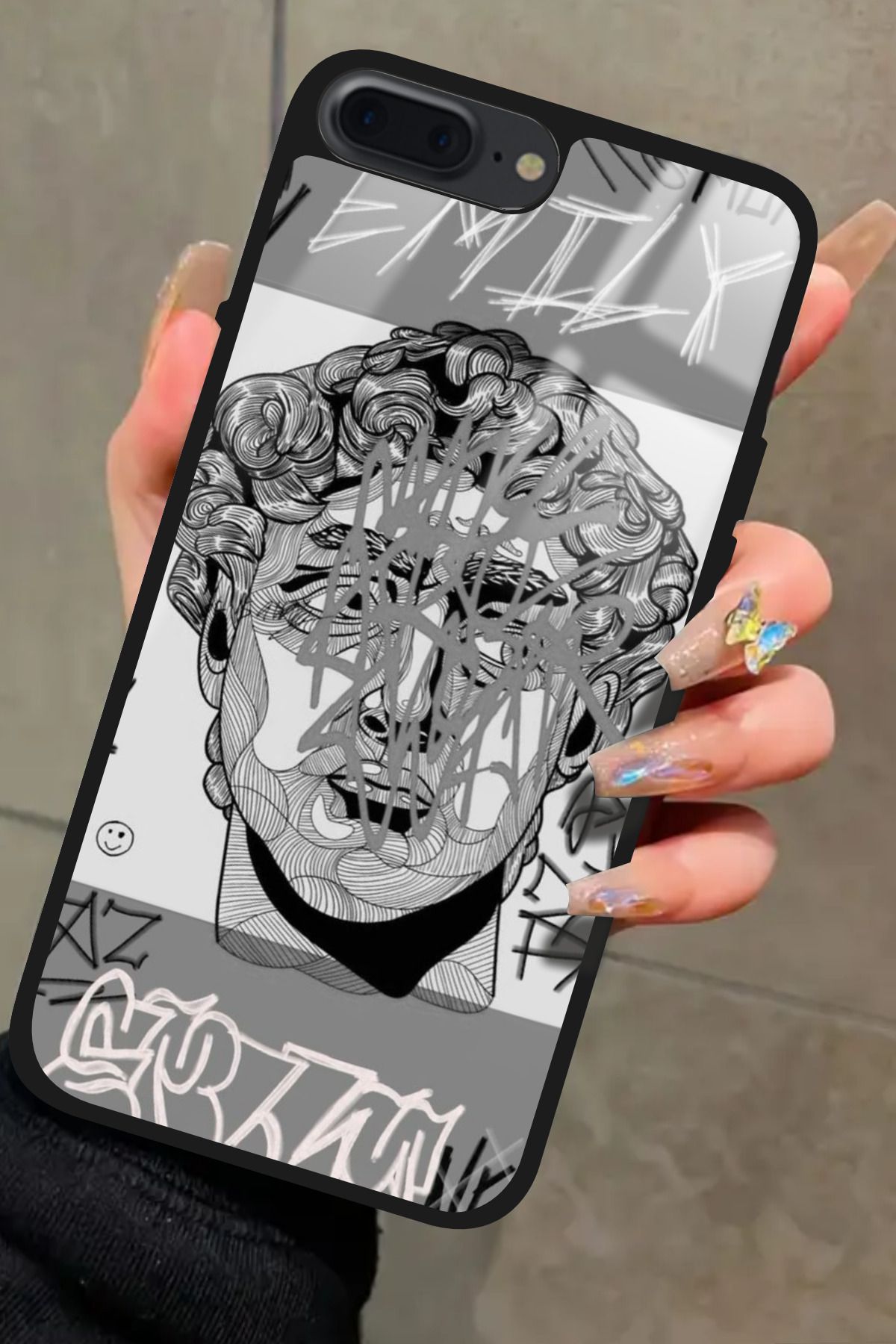 Snacase iPhone 8 Plus Uyumlu Tablo Tasarımlı Glossy Premium Kılıf