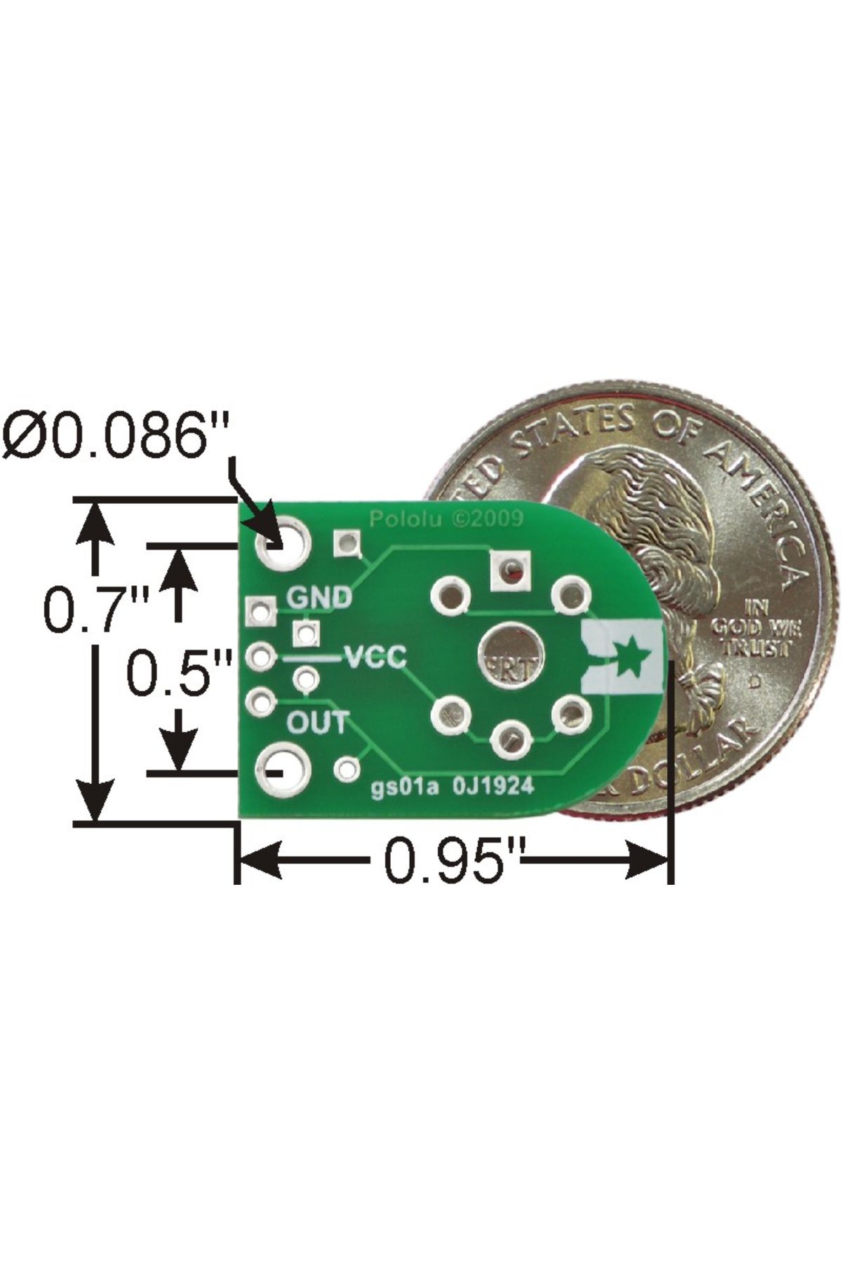 Pololu-breakout for MQ gas sensors (PCB board only) 2