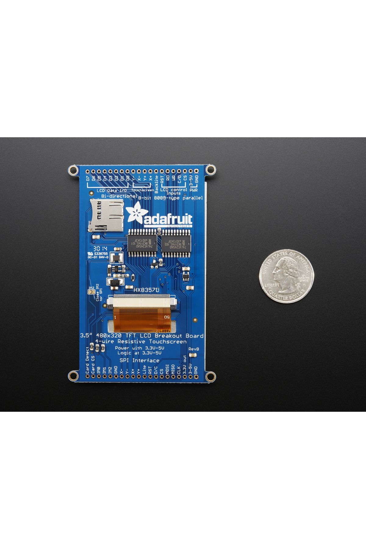 Adafruit-3.5" TFT 320x480 + Touchscreen Breakout Board w/MicroSD Socket - HXD8357D 4