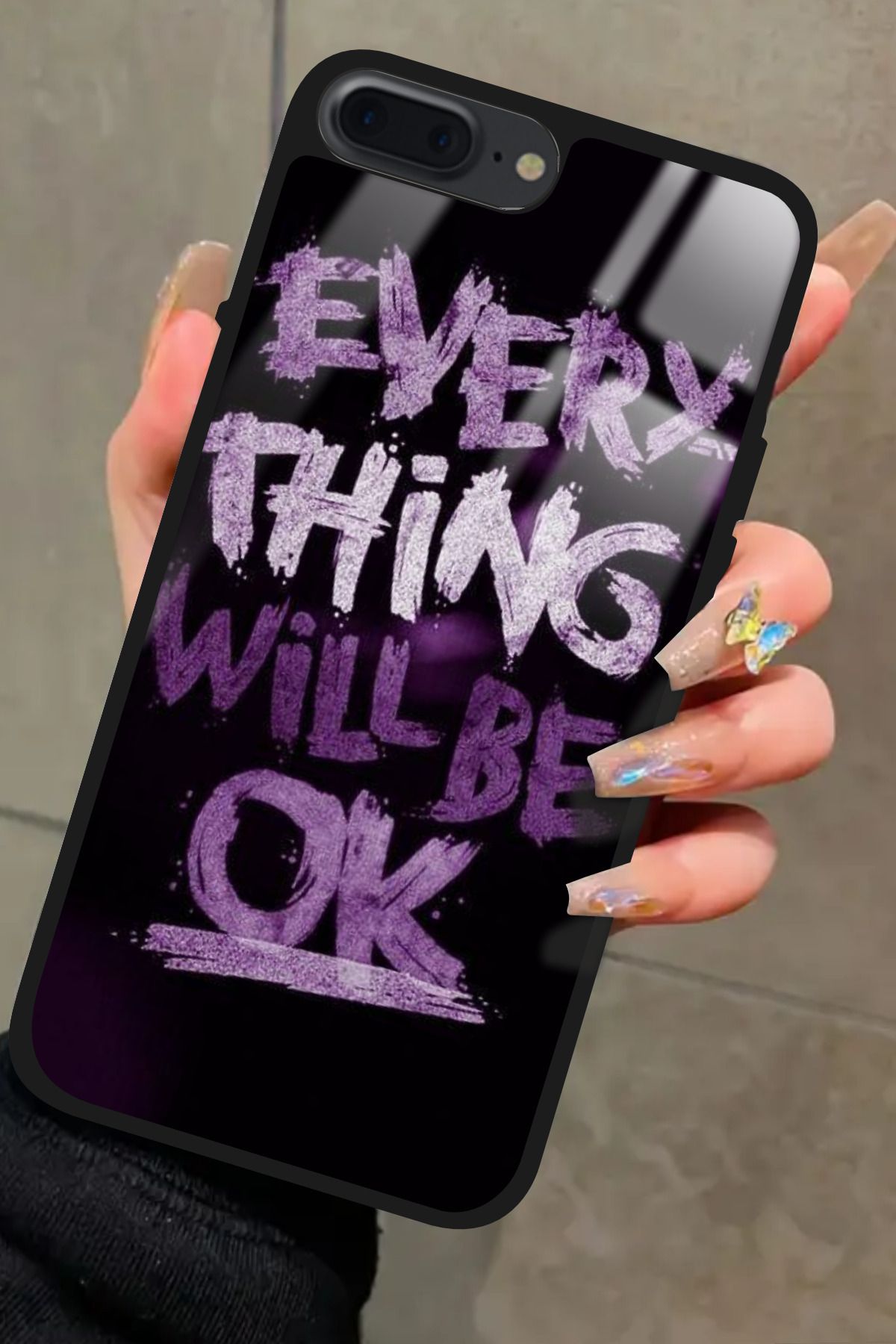 Snacase iPhone 8 Plus Uyumlu Will Be Ok Yazılı Glossy Premium Kılıf