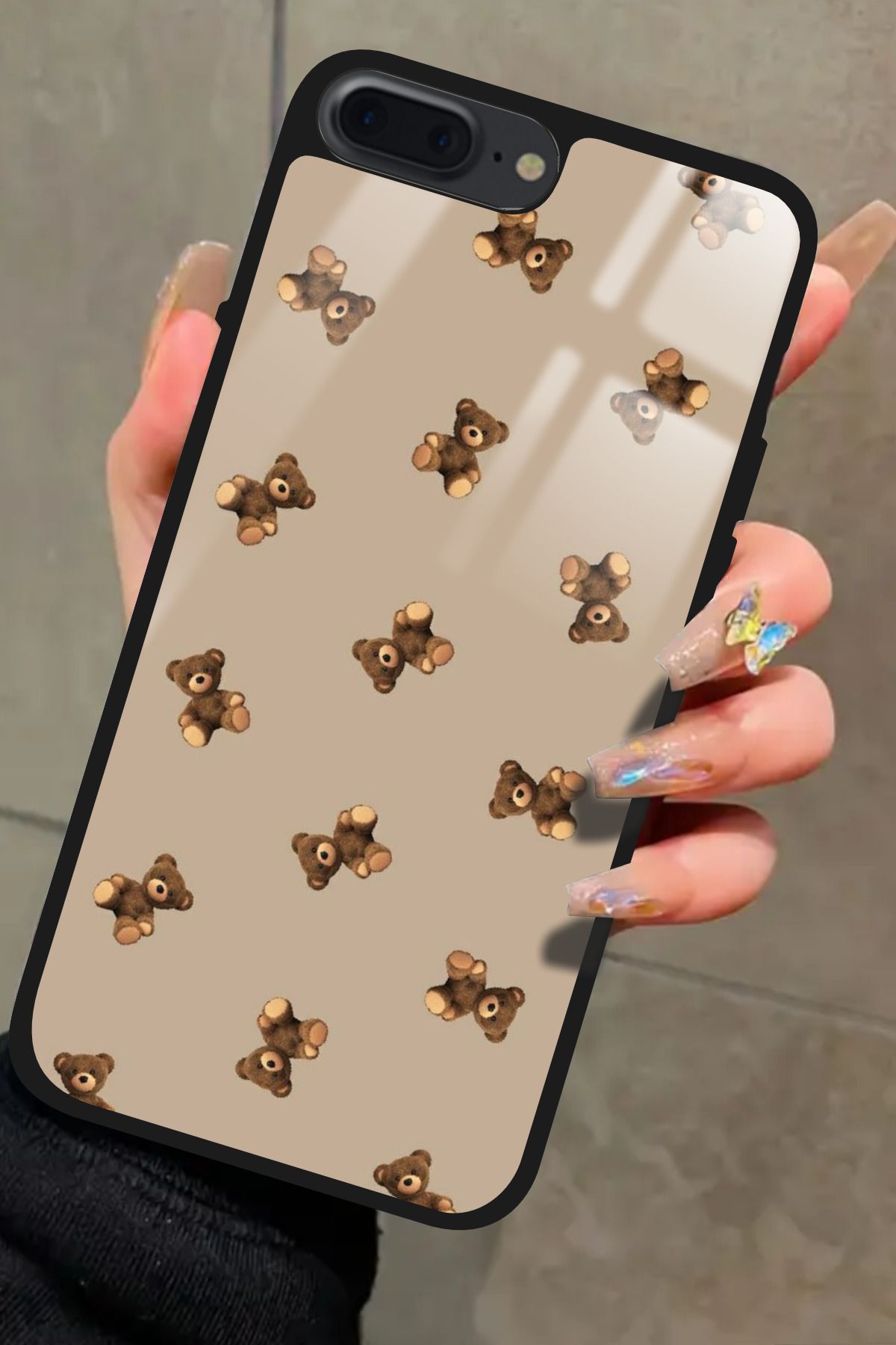 Snacase iPhone 7 Plus Uyumlu Ayıcık Tasarımlı Glossy Premium Kılıf