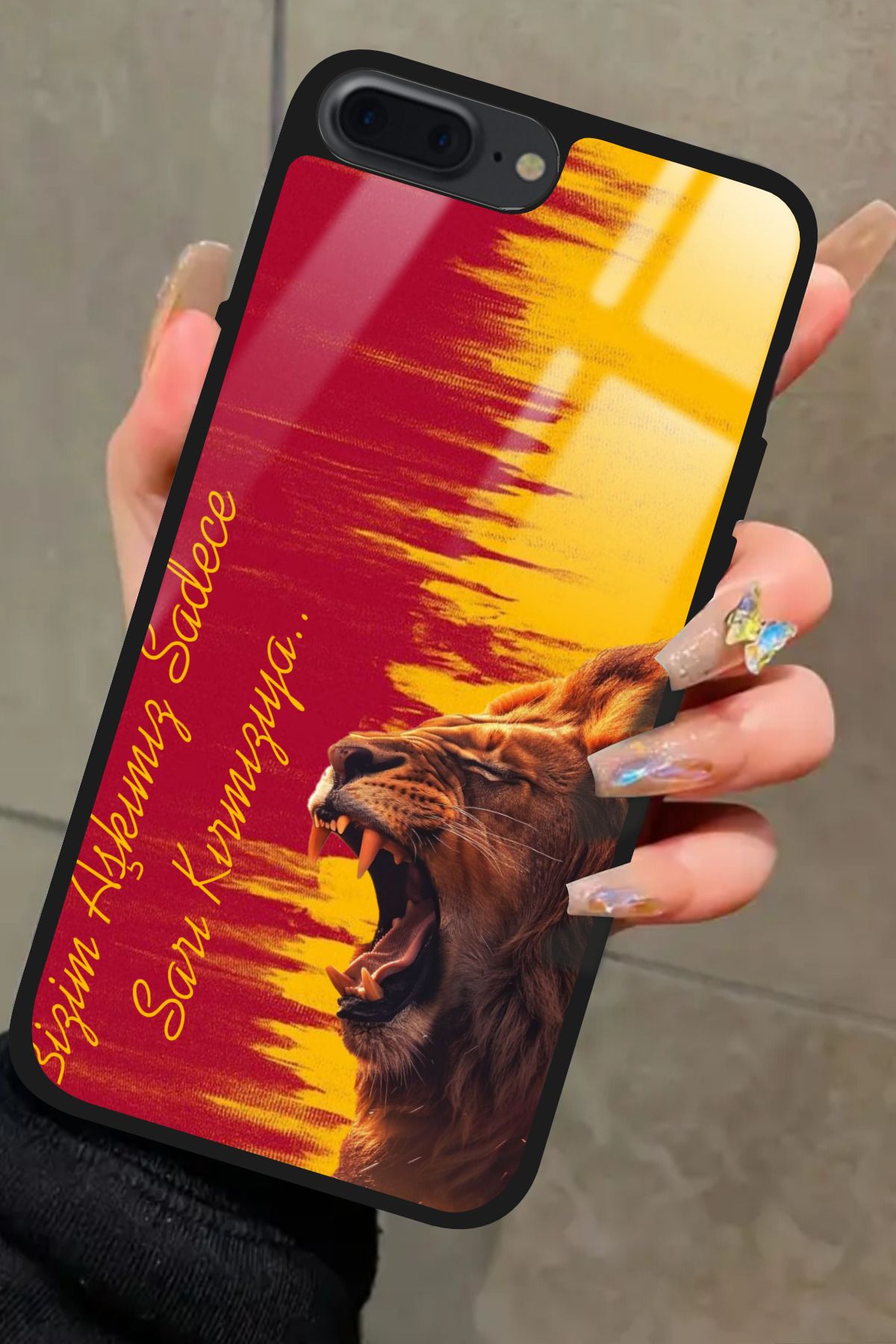 Snacase iPhone 7 Plus Uyumlu Aslan Tasarımlı Glossy Premium Kılıf