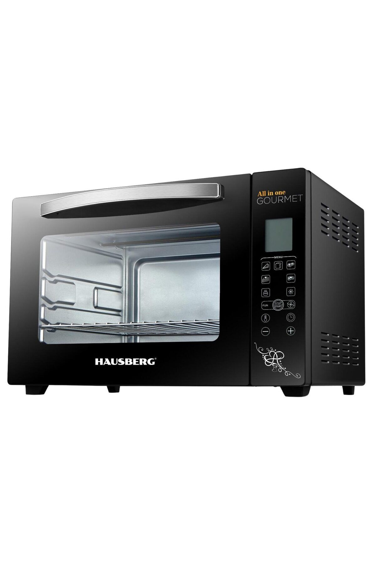 Hausberg-Cuptor electric HB-9265, 2000W, 230 grade, Capacitate 65L, Ventilator Turbo, Termostat, Negru 1