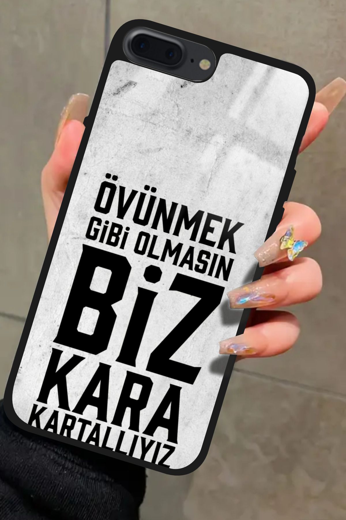 Snacase iPhone 7 Plus Uyumlu Taraftar Sözü Yazılı Glossy Premium Kılıf