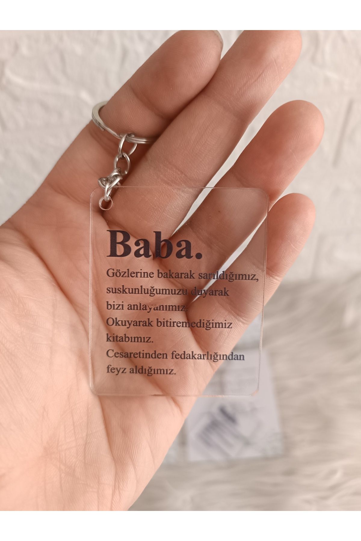 doğrukan 1 adet babalar gününe özel pleksi anahtarlık kartlı